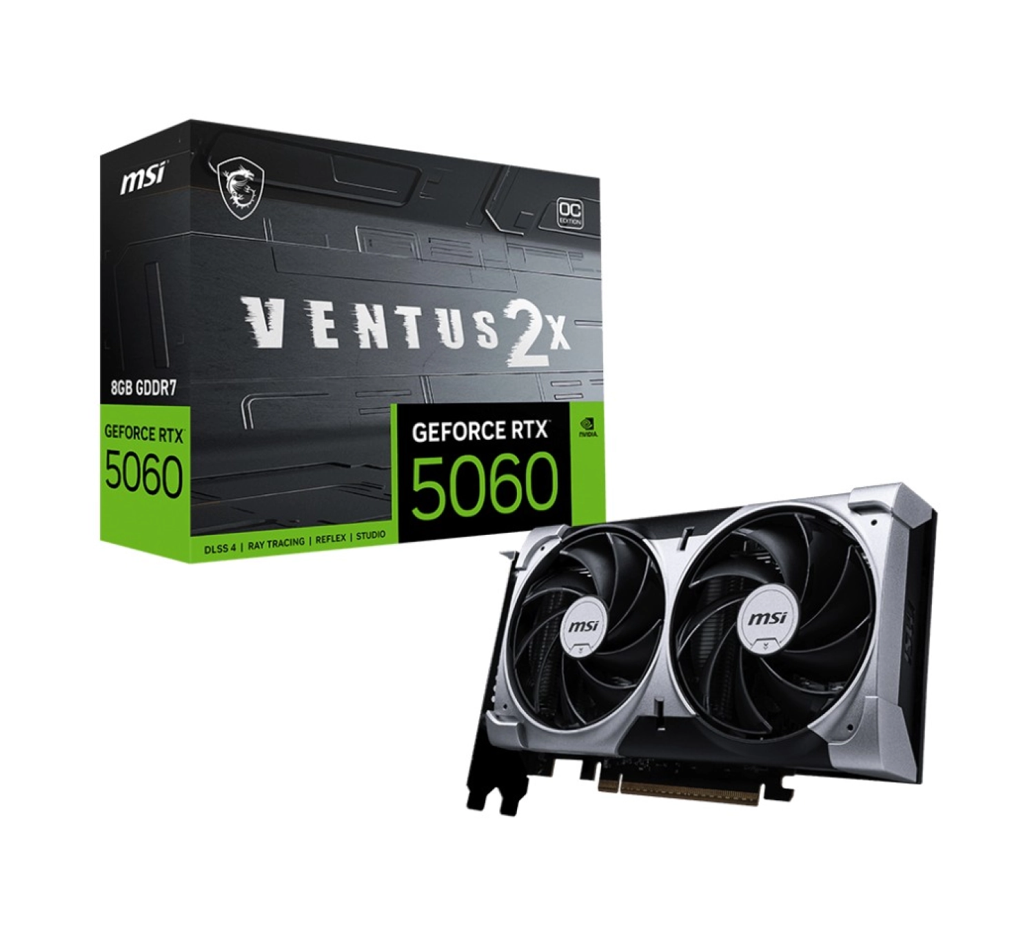 Msi Vga Geforce Rtx 5060 8G Ventus 2X Oc Rtx5060 8Gb Gddr7 128B Dx12 Pcıe 5.0 X16 ürün görseli