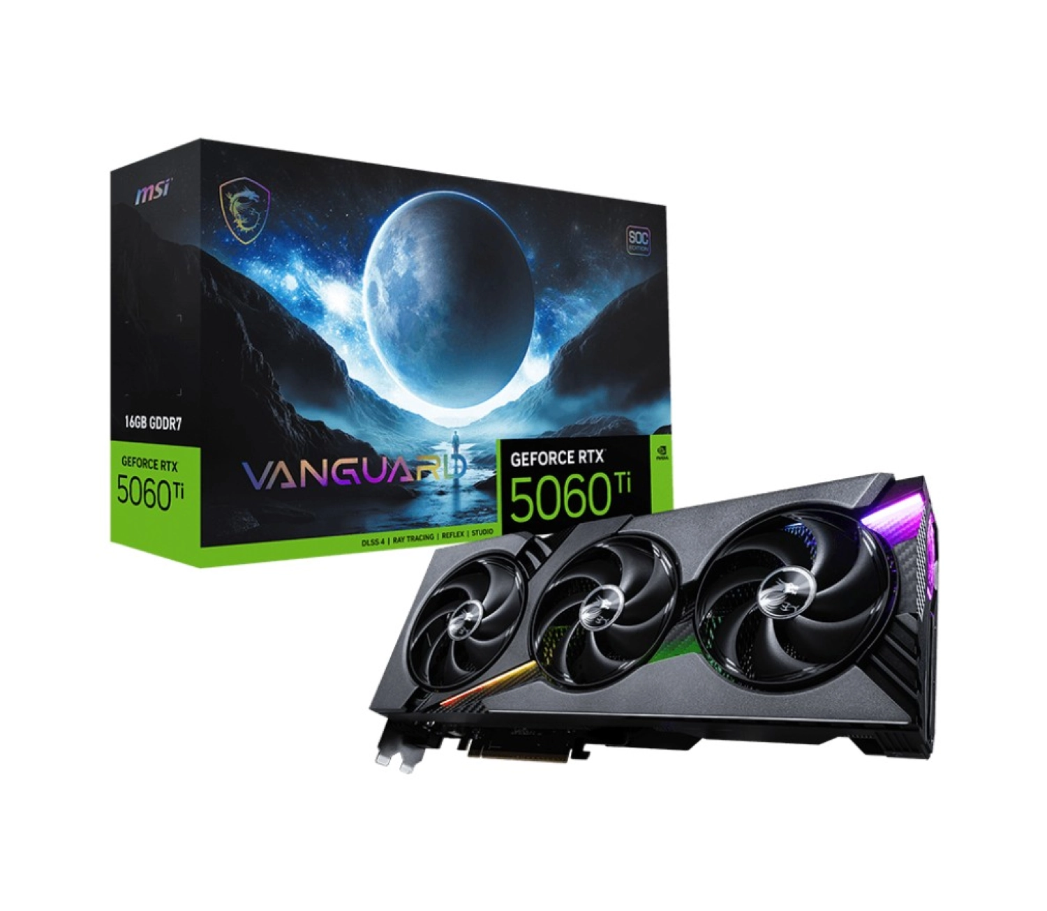 Msi Vga Geforce Rtx 5060 Tı 16G Vanguard Soc Rtx5060Ti 16Gb Gddr7 128B Dx12 Pcıe 5.0 X16 ürün görseli