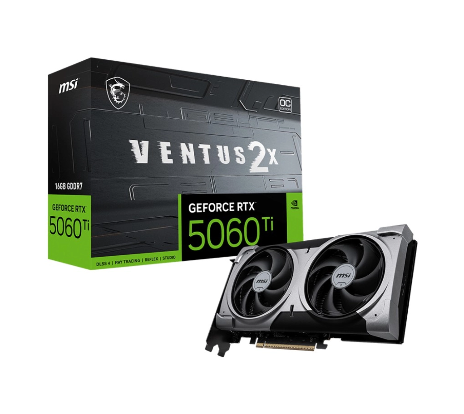 Msi Vga Geforce Rtx 5060 Tı 16G Ventus 2X Oc Plus Rtx5060Ti 16Gb Gddr7 128B Dx12 Pcıe 5.0 X16 (3Xdp 1Xhdmı) Ekran Kartı ürün görseli