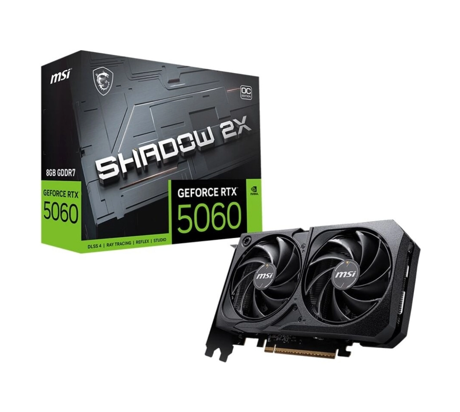 Msi Vga Geforce Rtx 5060 Ti 8G Shadow 2X Oc Plus Rtx5060Ti 8Gb Gddr7 128B Dx12 Pcie 5.0 X16 ürün görseli
