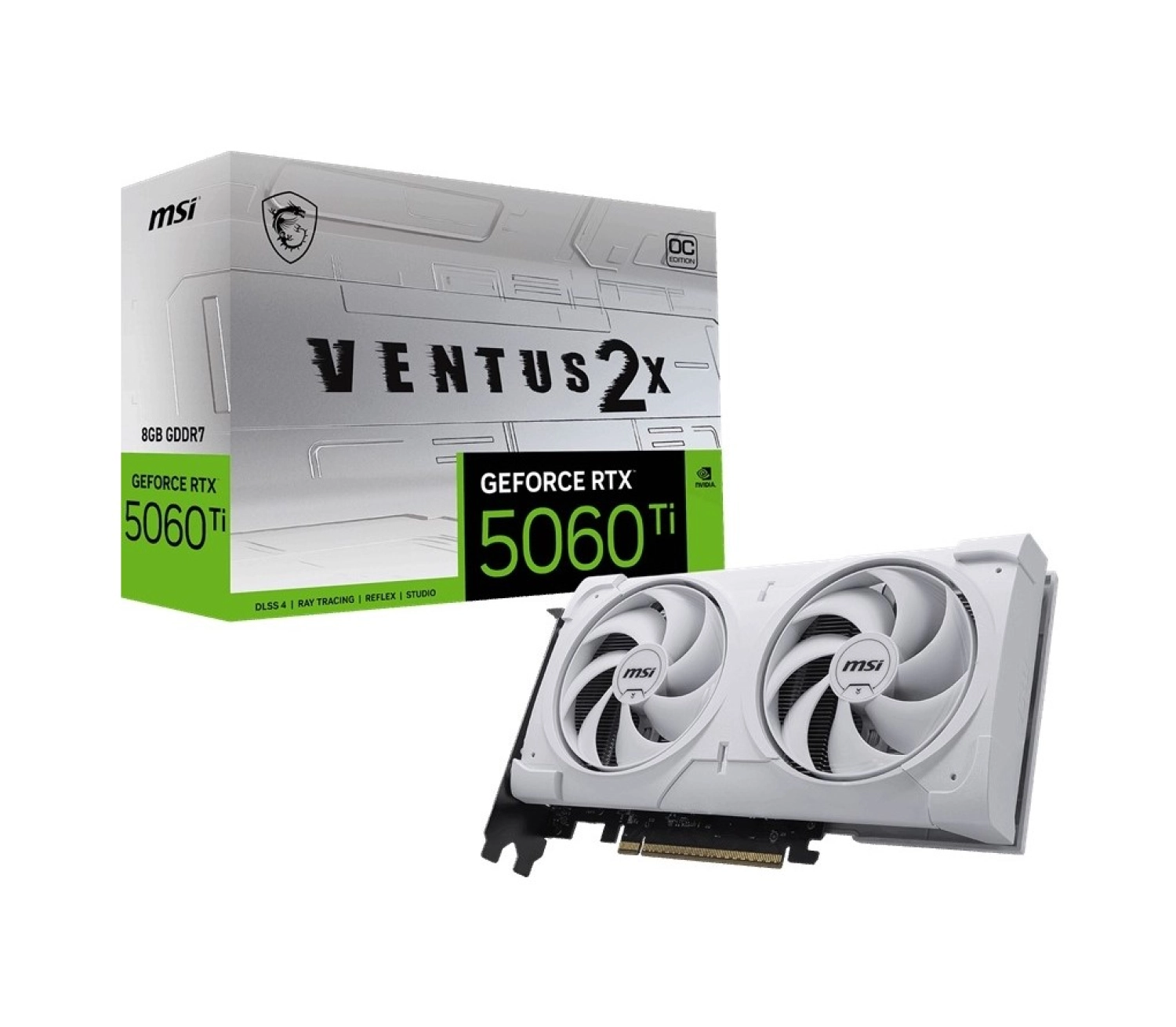 Msi Vga Geforce Rtx 5060 Tı 8G Ventus 2X Oc Whıte Plus Rtx5060Ti 8Gb Gddr7 128B Dx12 Pcıe 5.0 X16 ürün görseli