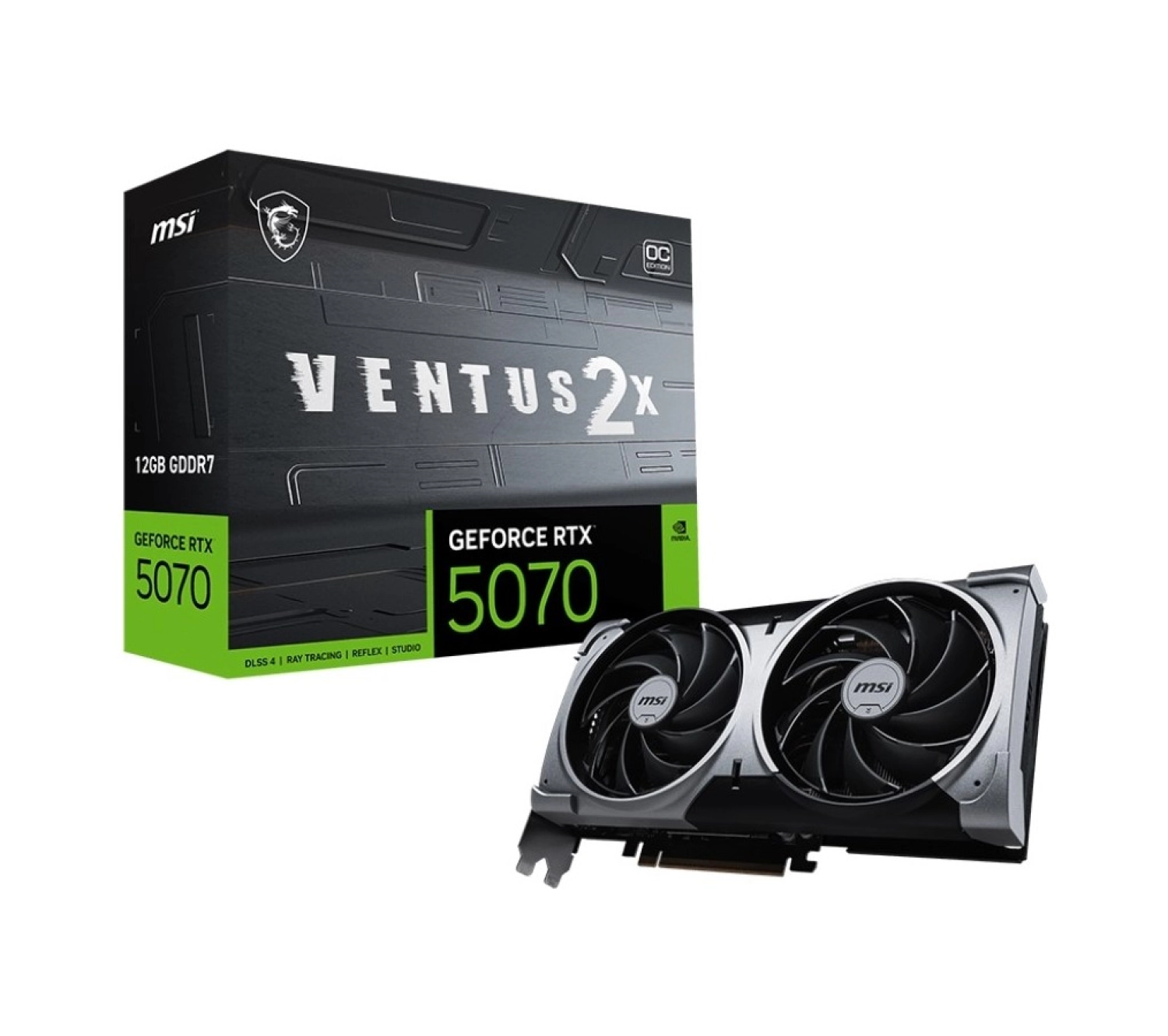 Msi Vga Geforce Rtx 5070 12G Ventus 2X Oc Rtx5070 12Gb Gdrr7 192B Dx12 Pcıe 5.0 X16 ürün görseli