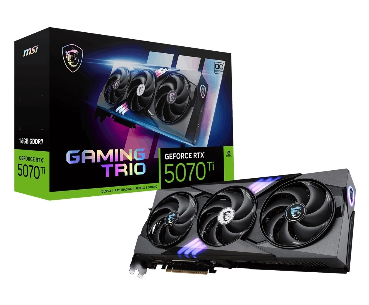 Msi Vga Geforce Rtx 5070 Tı 16G Gaming Trıo Oc Plus Rtx5070Ti 16Gb Gdrr7 256 B Dx12 Pcıe 5.0 X16 ürün görseli