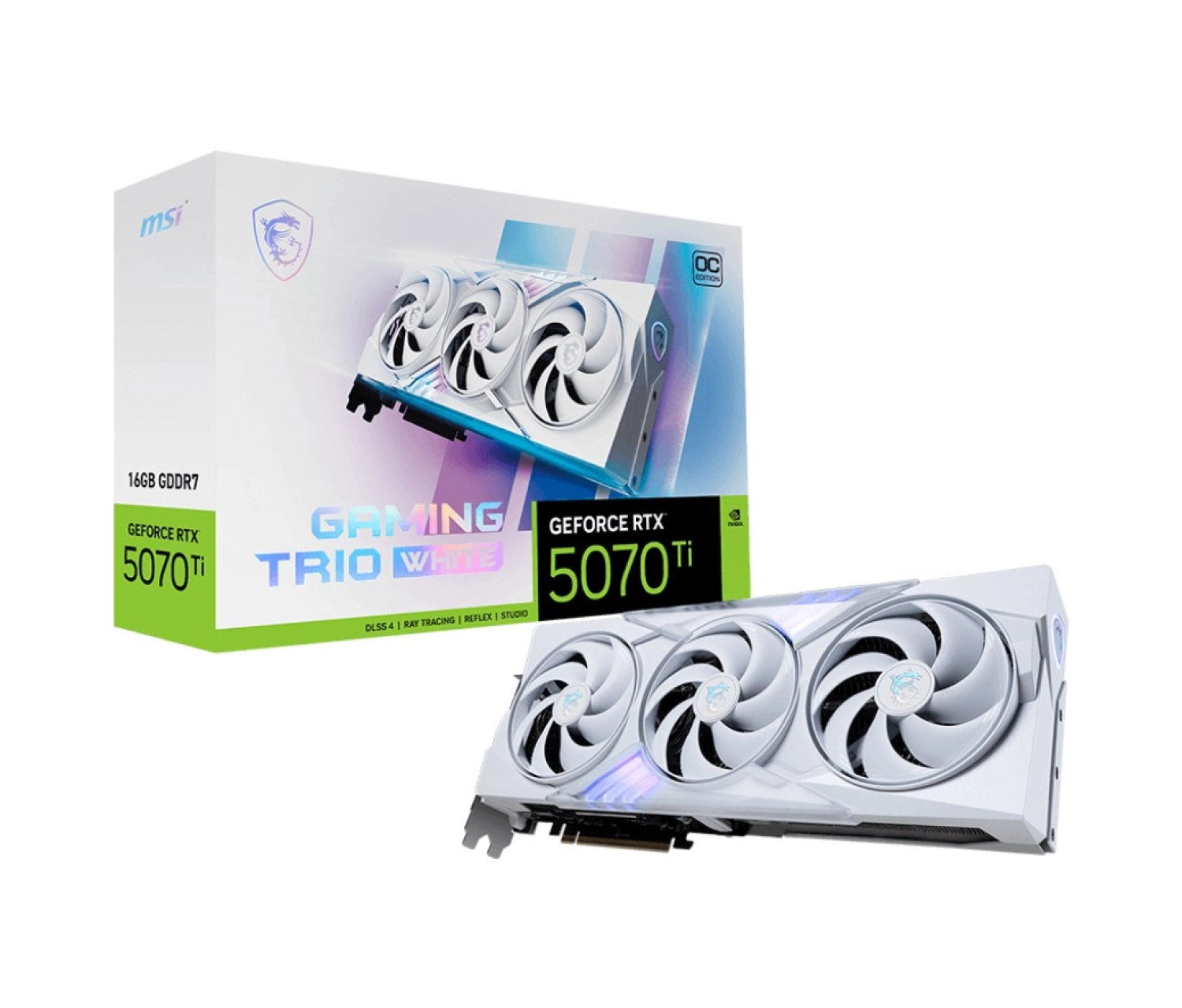 Msi Vga Geforce Rtx 5070 Tı 16G Gaming Trıo Oc Whıte Rtx5070Ti 16Gb Gdrr7 256 B Dx12 Pcıe 5.0 X16 Ekran Kartı ürün görseli