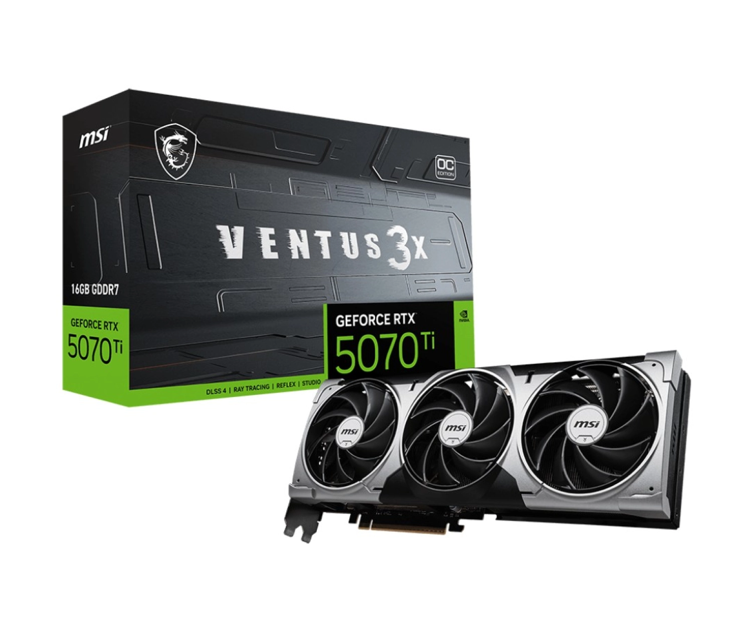 Msi Vga Geforce Rtx 5070 Tı 16G Ventus 3X Oc Rtx5070Ti 16Gb Gdrr7 256 B Dx12 Pcıe 5.0 X16 ürün görseli