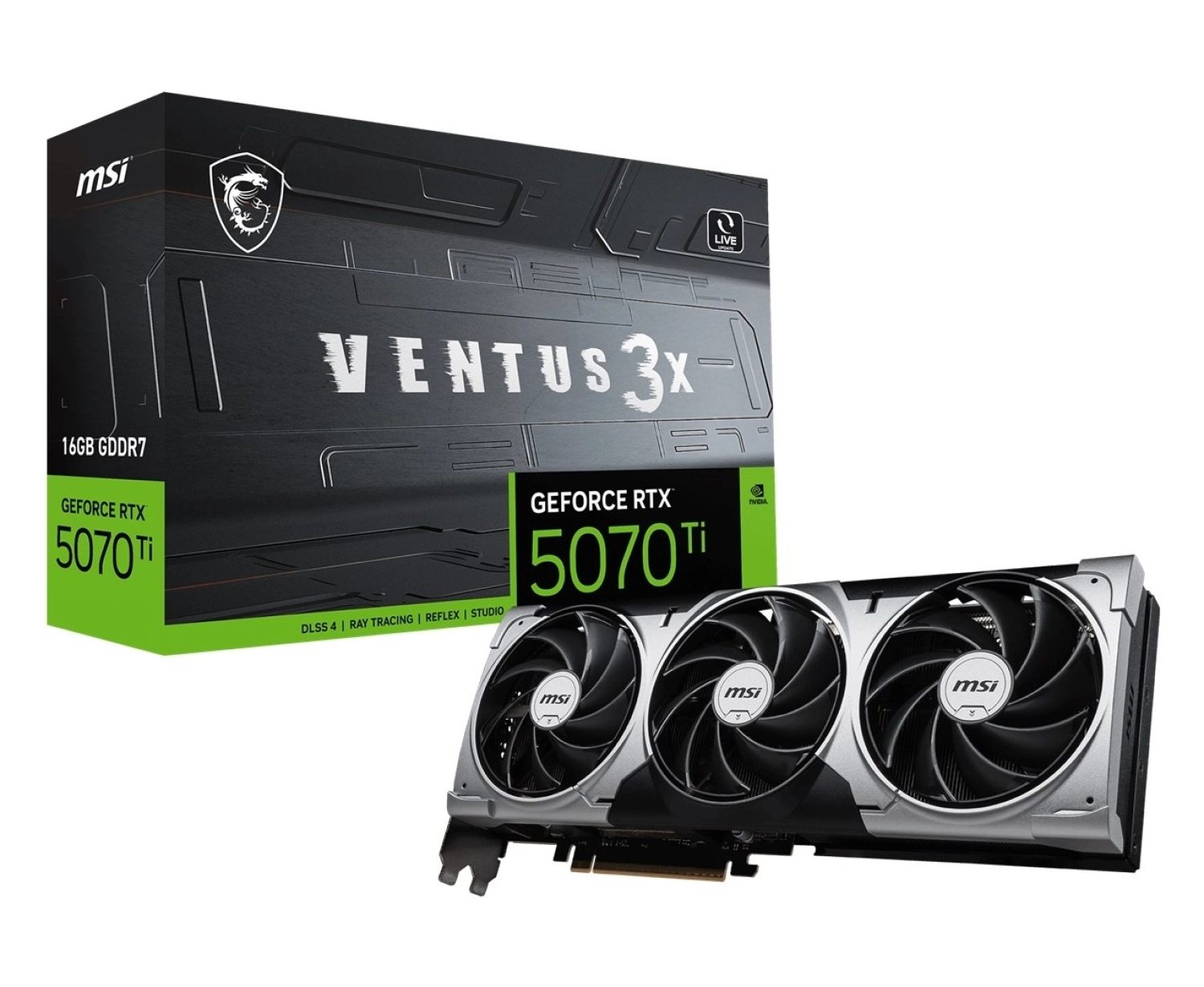 Msi Vga Geforce Rtx 5070 Tı 16G Ventus 3X Rtx5070Ti 16Gb Gdrr7 256 B Dx12 Pcıe 5.0 X16 ürün görseli