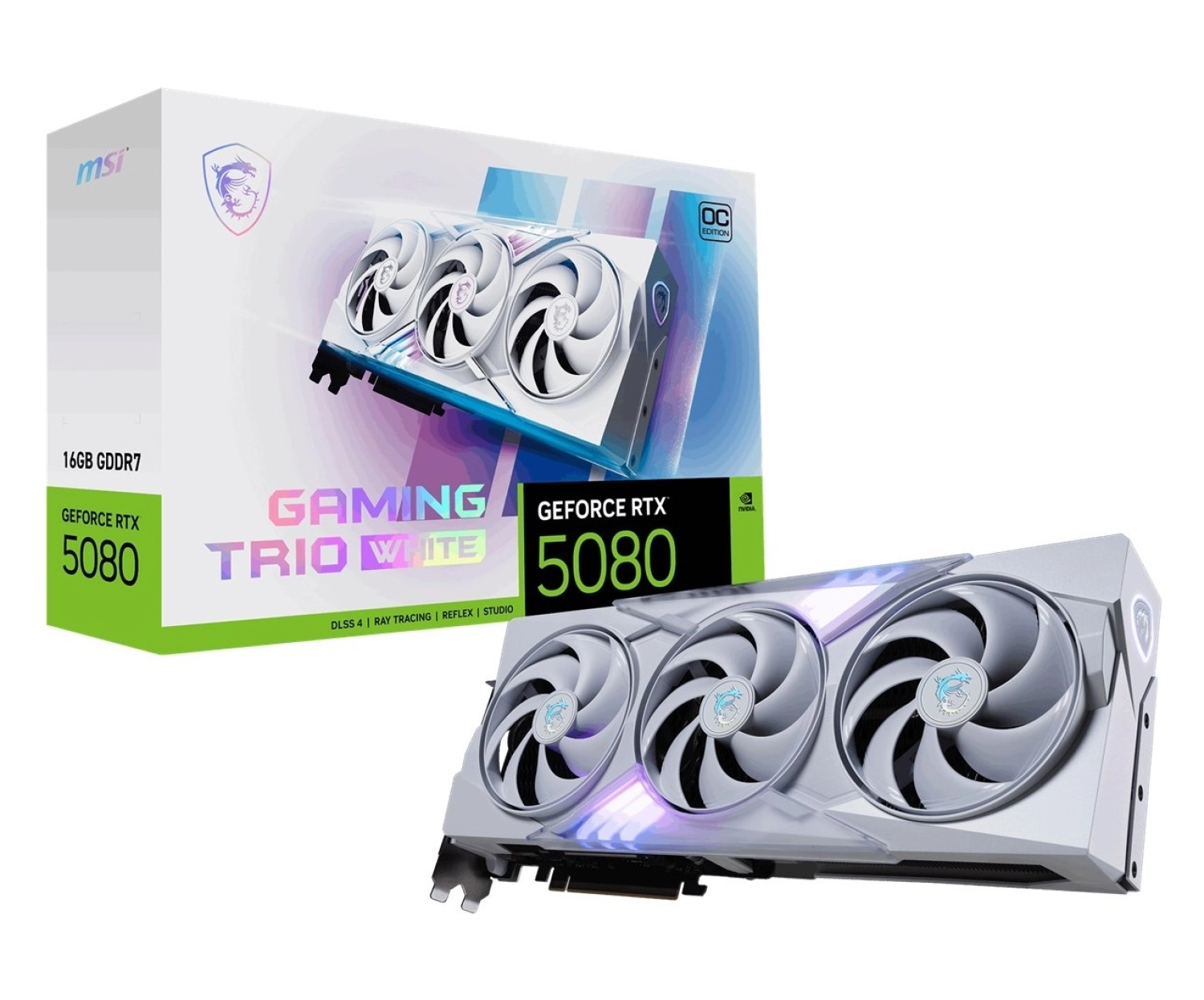 Msi Vga Geforce Rtx 5080 16G Gaming Trıo Oc Whıte Rtx5080 16Gb Gdrr7 256 B Dx12 Pcıe 5.0 X16 ürün görseli