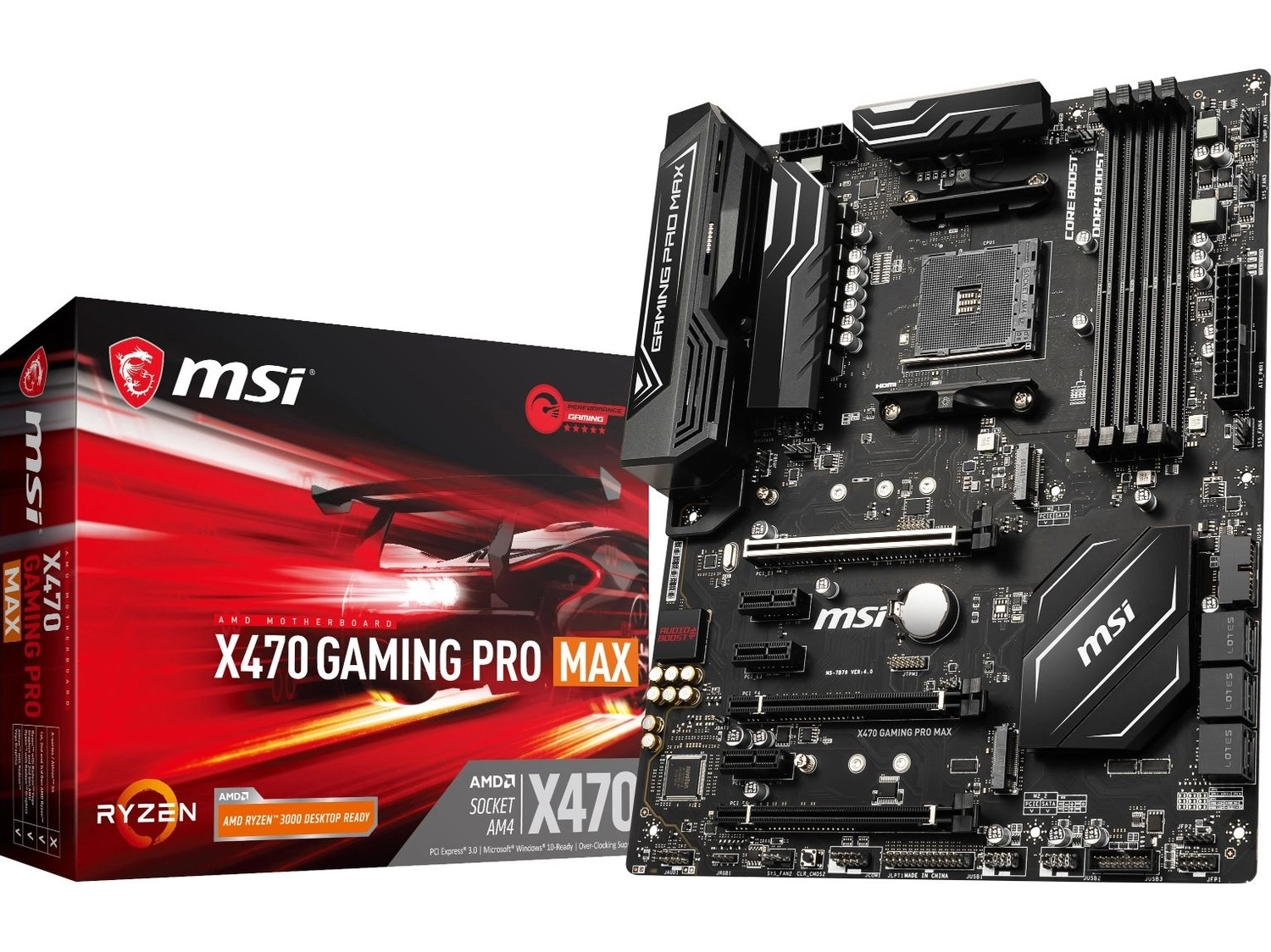 Msi X470 Gaming Pro Max Am4 Ddr4 4133Oc) Dvi Hdmi 2Xm.2 Usb3.1 Atx Anakart ürün görseli