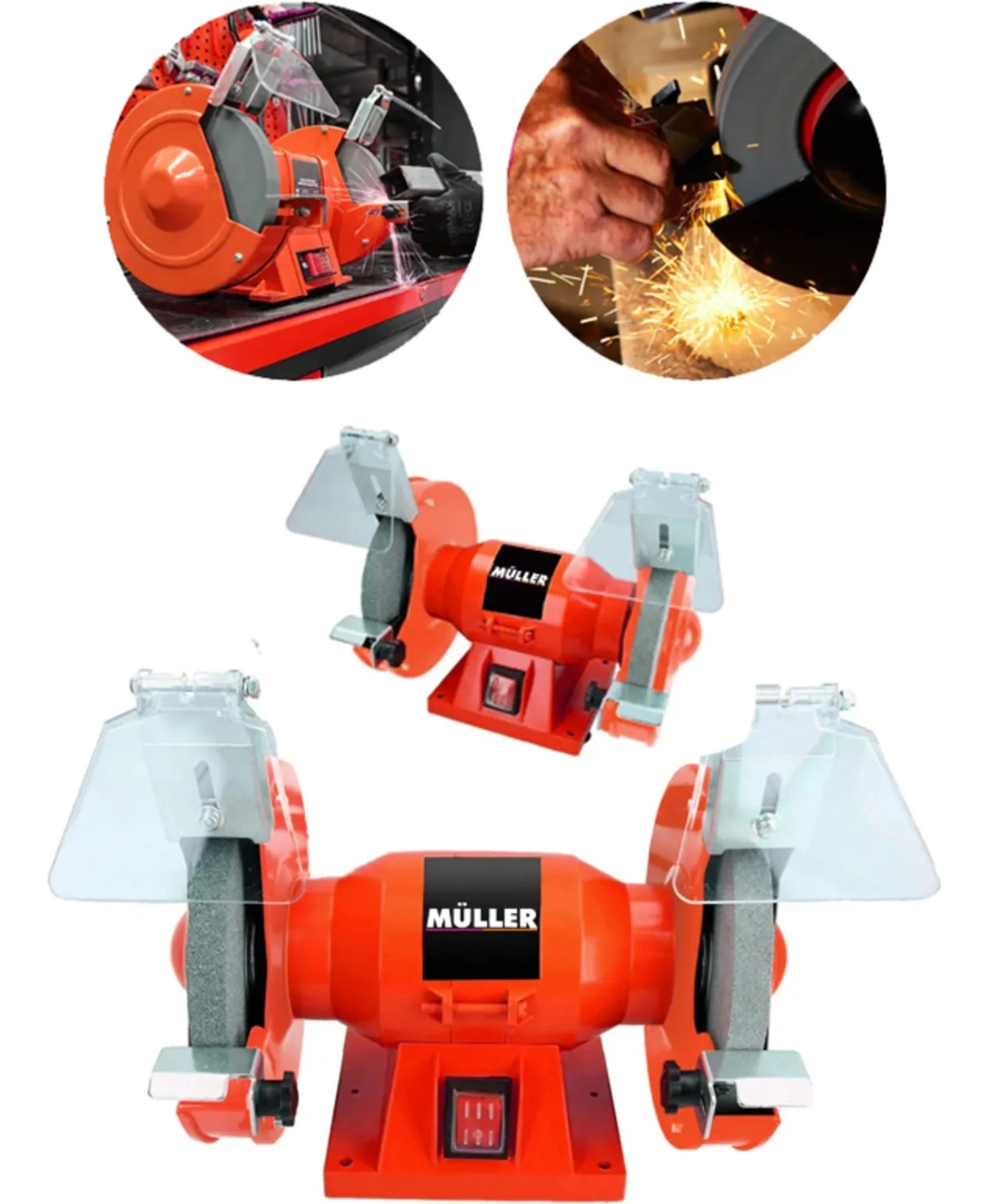 Müller Alman 150 Mm 1000 Watt Bakır Sargı Çark Motoru Balta Bıçak Bileme Taşlama Makinesi ürün görseli