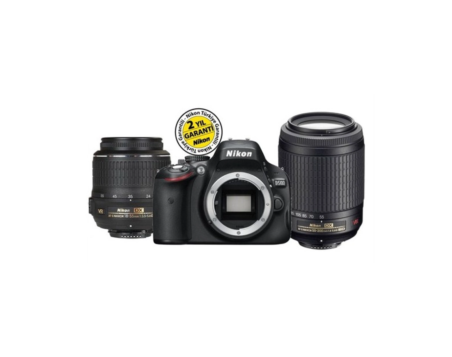 Nikon D5100 18-55 Vr + 55-200 Vr 16.2 Mp 3" Lcd Dijital Slr Fotoğraf Makinesi - Görsel 3