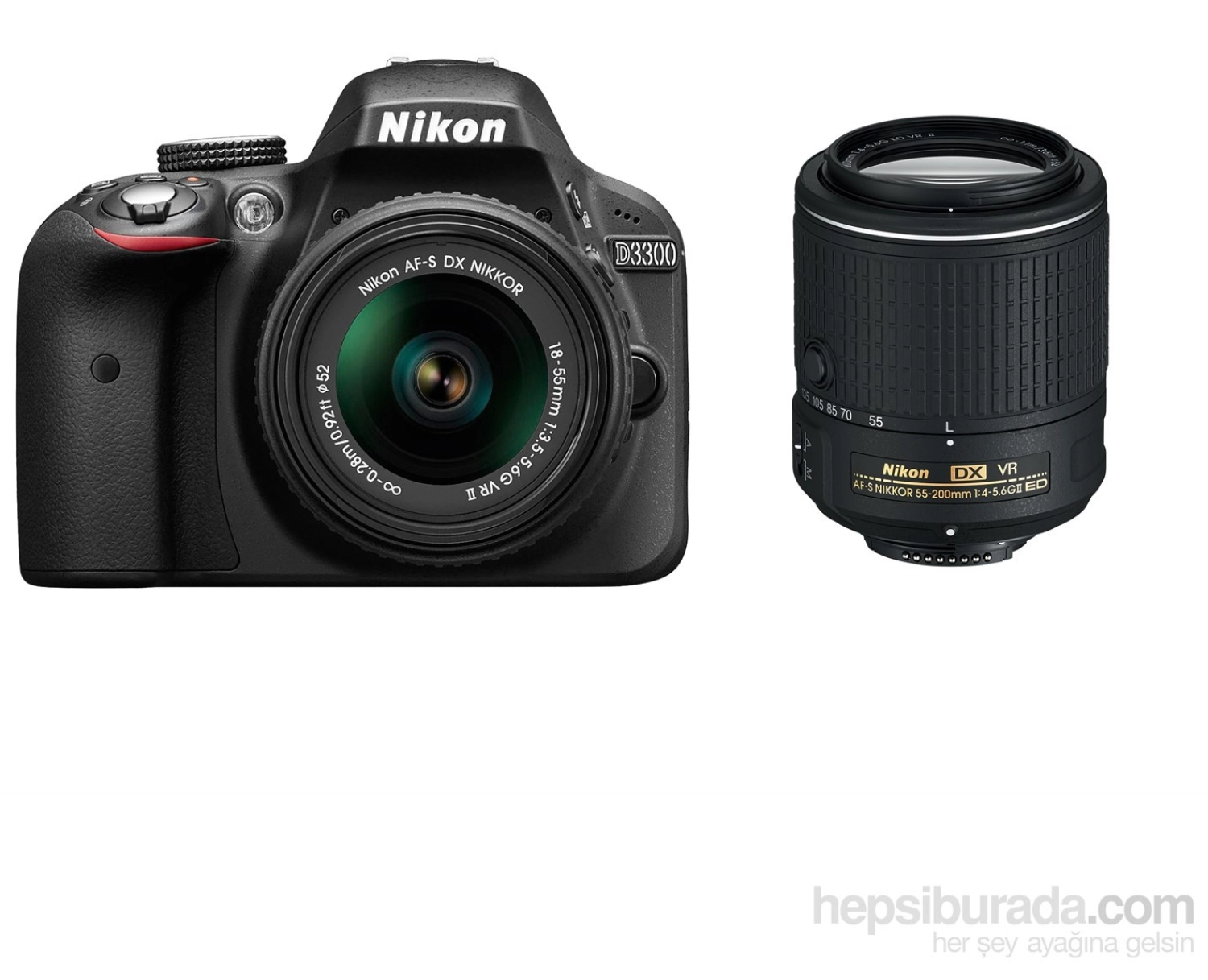 Nikon Dslr D3300 18-55Vr Iı + 55-200Vr Iı Duble Kit Fotoğraf Makinesi ürün görseli