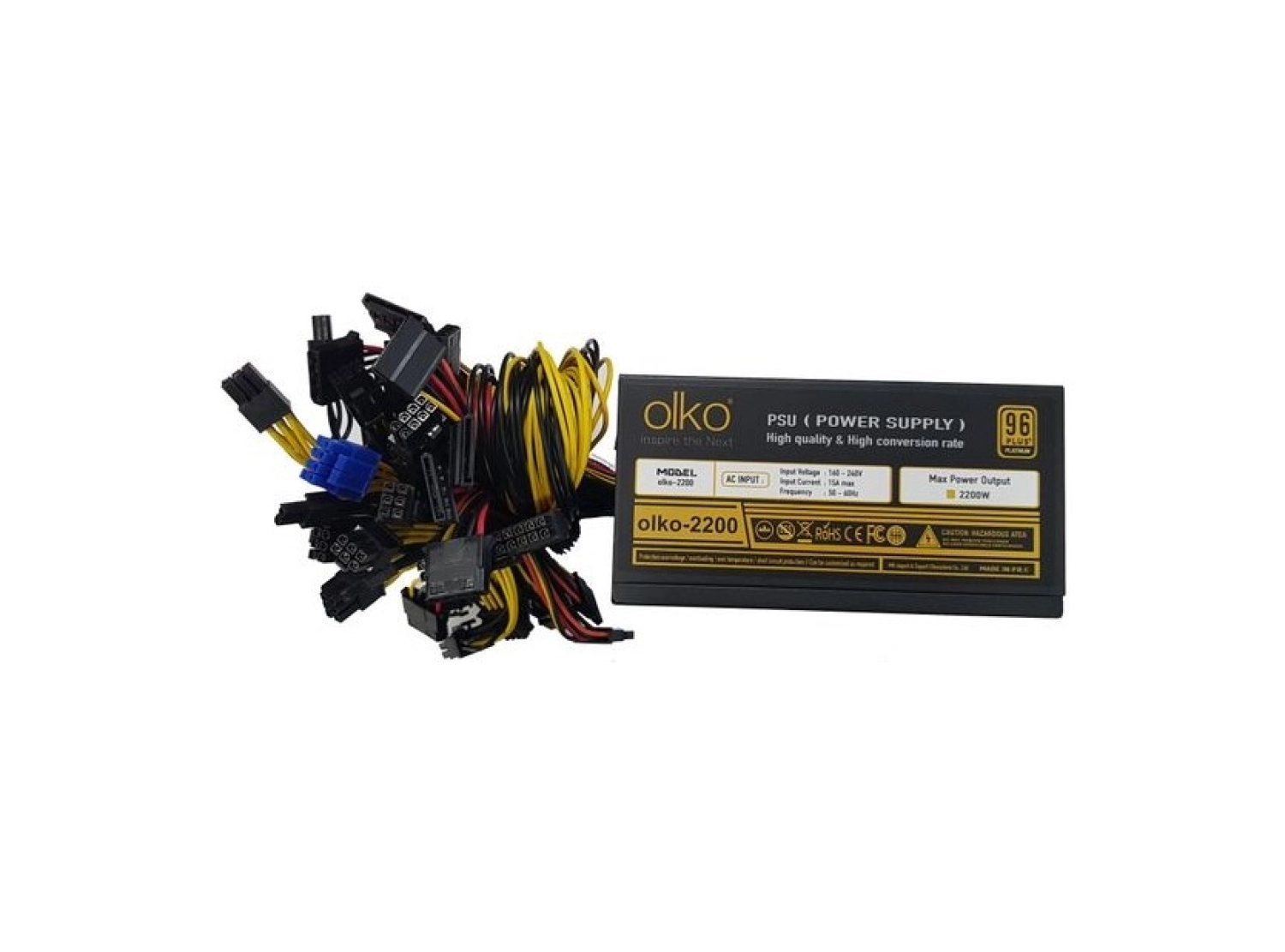 Olko 2200Watt Power Supply (Olko-2200) Mınıng Için 96+Platınum Mining Powersupply (Olko-2200) - Görsel 5