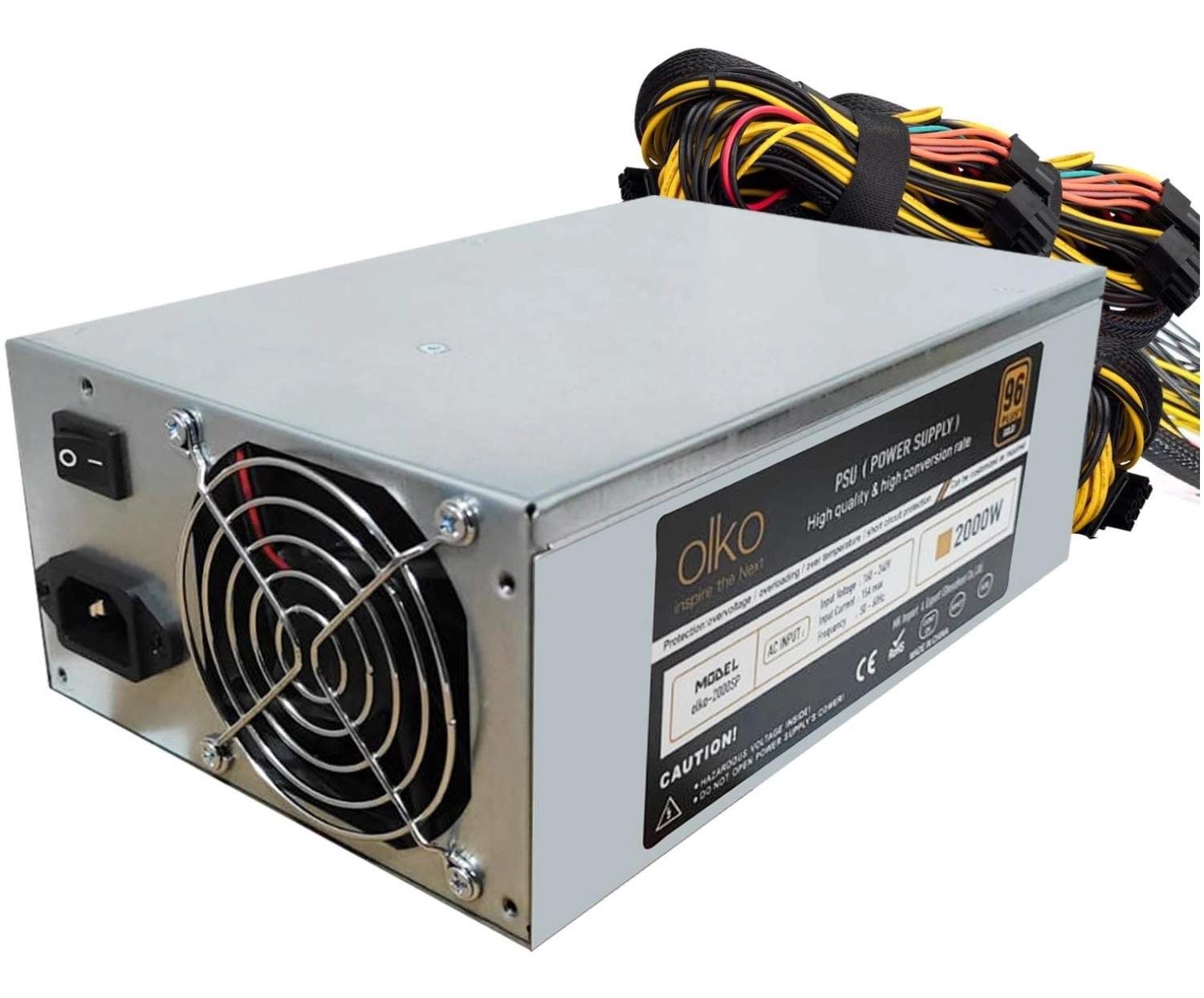 Olko Power Supply 2000W 96 Plus Çoklu 2 Fanlı Mining Için Olko Sp-2000 - Görsel 2
