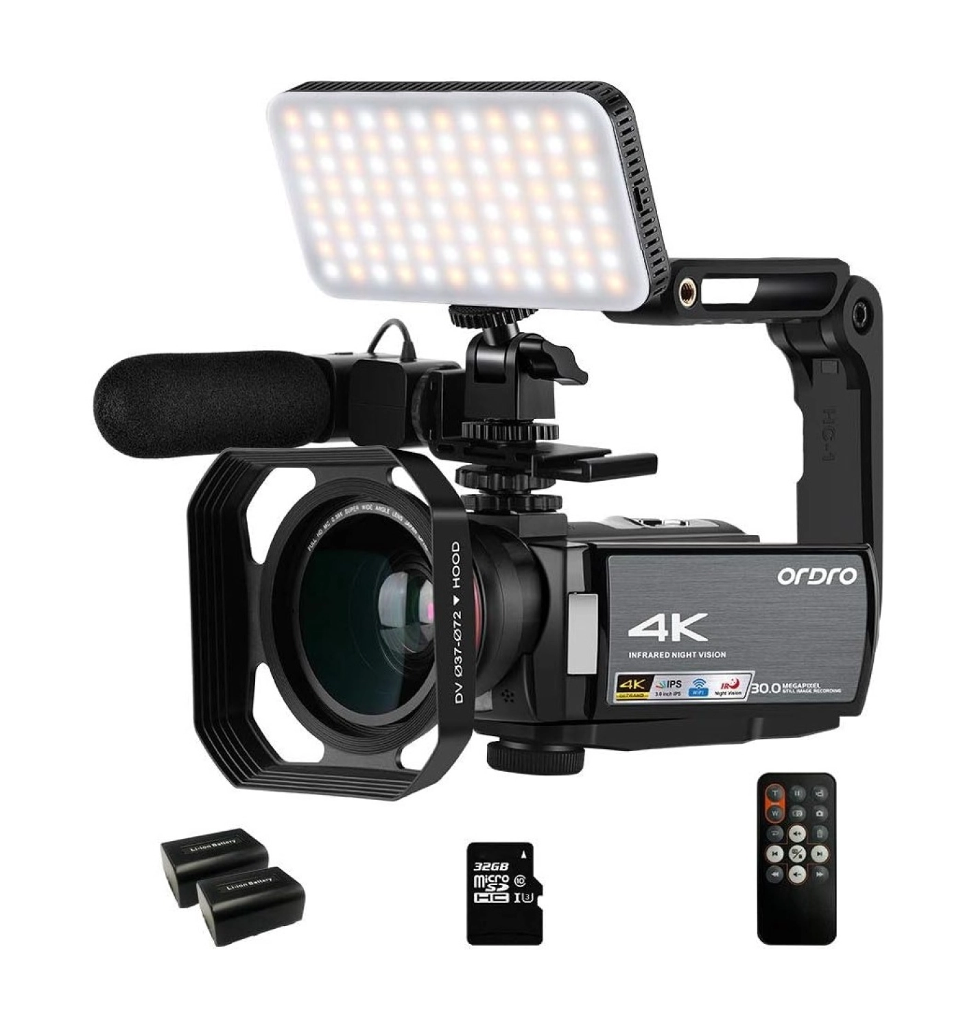 Ordro 4K Ir Gece Görüşü 1080P 60Fps Dijital Wifi Video Kamera Kaydedici ürün görseli