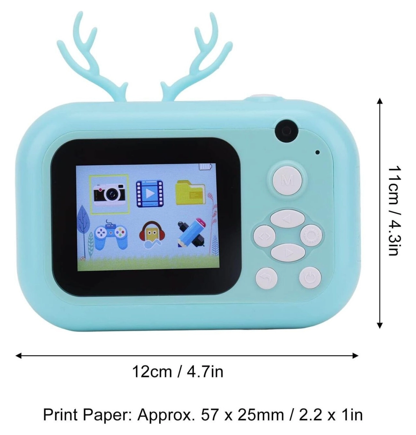 Pazariz Anlık Termal Yazıcılı Dijital Çocuk Kamerası Geyikli 2.4 Inç Hd Photo Printer Camera Pembe - Görsel 3
