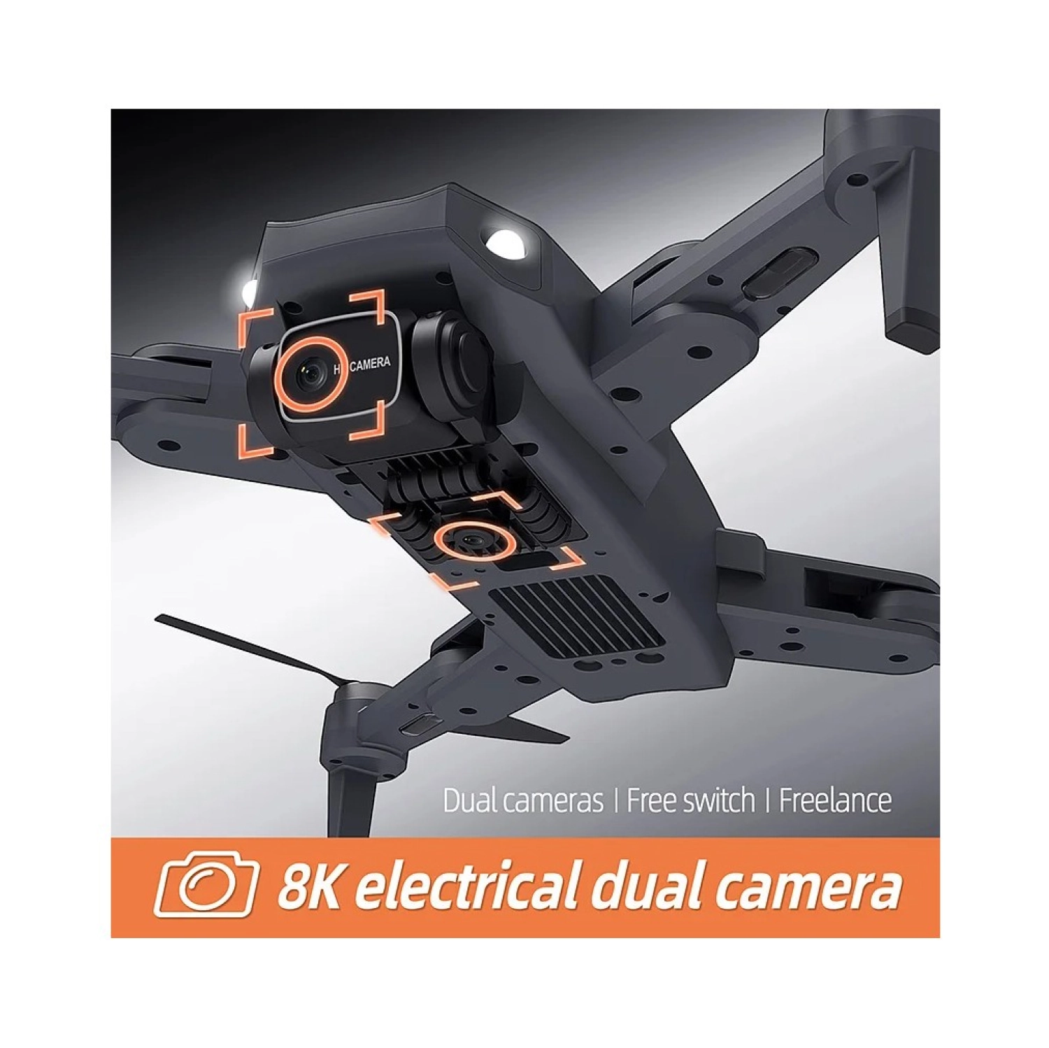 Pazariz Hd Dual Kamera Katlanır Çantalı Drone Seti Siyah Fırçasız Motor Geri Dönüş Özellikli - Görsel 5
