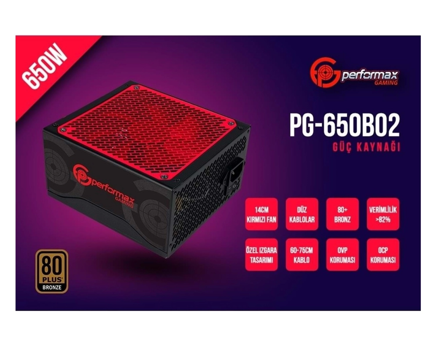 Performa X 650W 80+Bronze Box Psu Pg-650B02 ürün görseli
