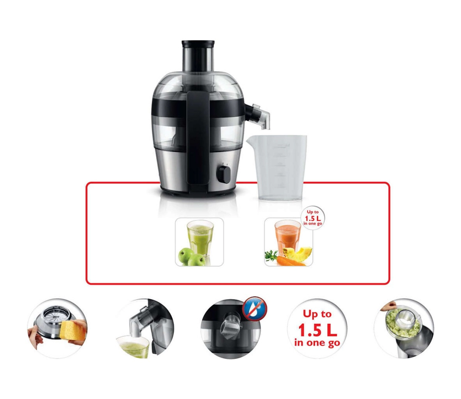 Philips Hr1836/00 Viva Collection 500 W Katı Meyve Sıkacağı - Görsel 6