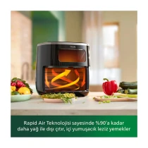Philips Rapid Air 5.6 Litre Camlı Airfryer Xl Fritöz