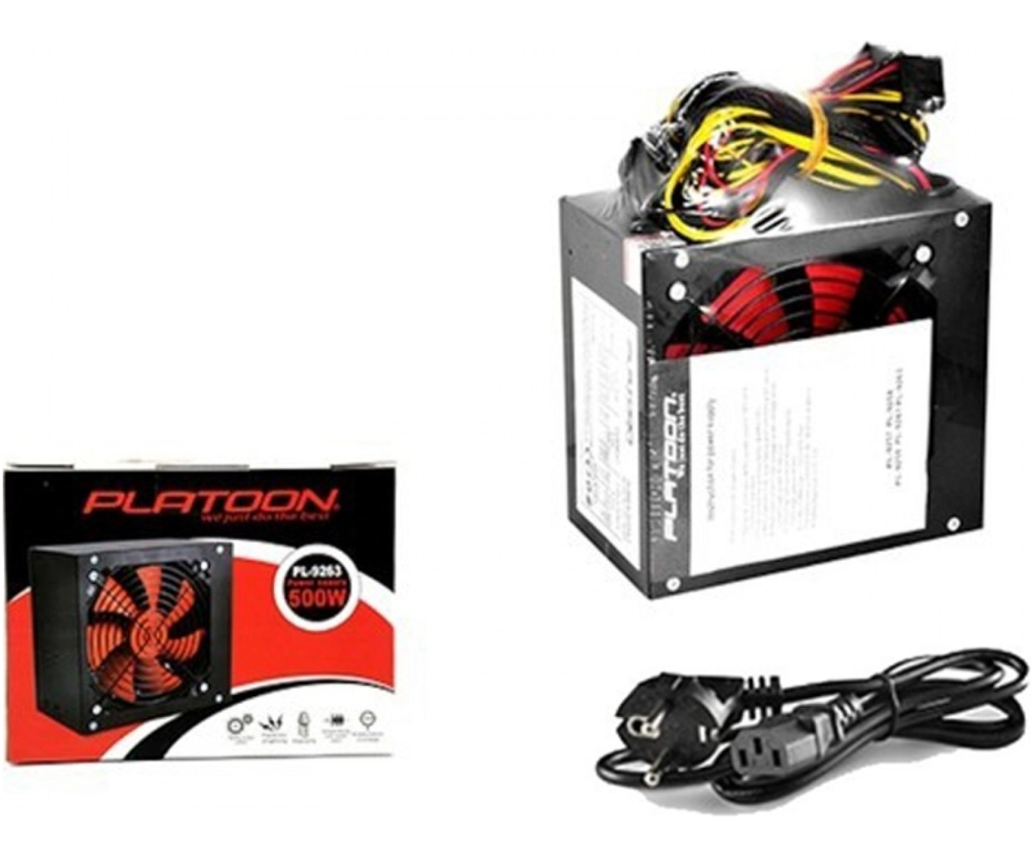 Platoon Pl-9263 500W Power Supply 12Cm Geniş Fan Güç Kaynağı - Görsel 3