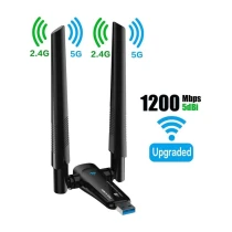 Platoon Pl-9340 Ac1200 867Mbps 5Ghz + 300Mbps 2.4 Ghz Çift Anten Wireless Usb Adaptör