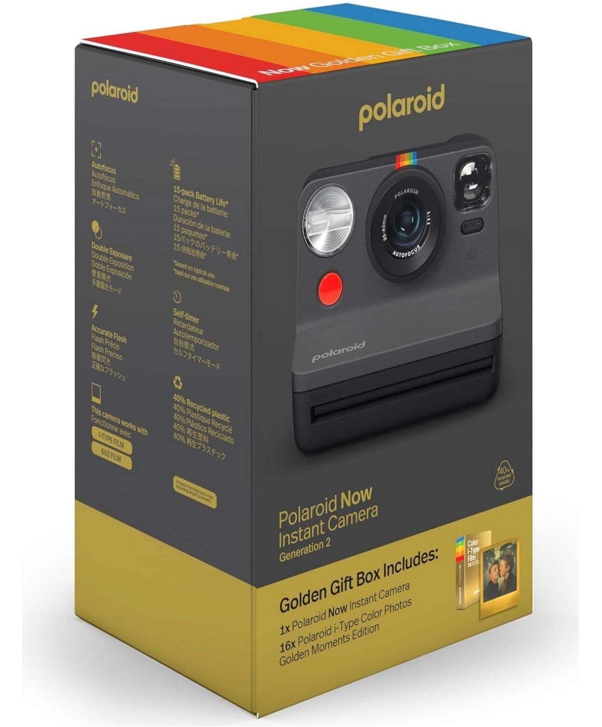 Polaroid Eb Now Gen 2 Black-Golden Anlık Fotoğraf Makinesi - Görsel 2