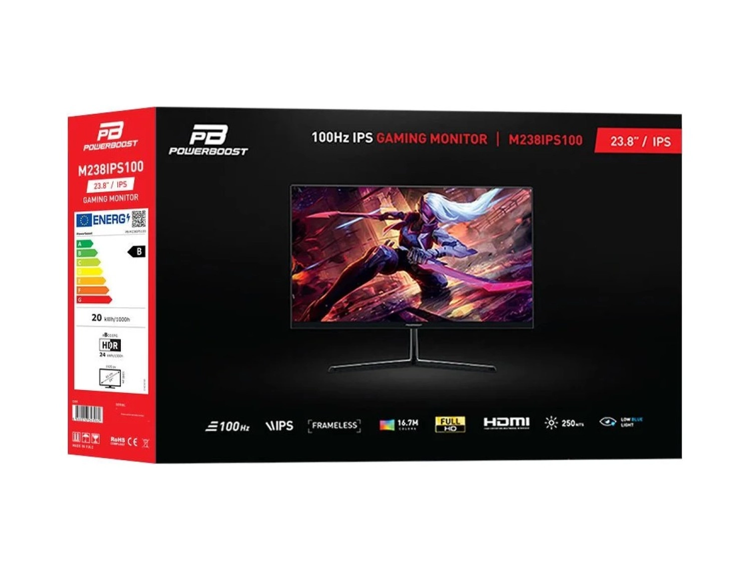 Powerboost 23,8" 100Hz Ips Frameless Vga+Hdmi Led Gaming Monitör - Görsel 3