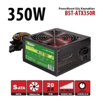 Powerboost Bst-Atx350R 350W, Ppfc 12Cm Kırmızı Fanlı Atx Psu (Retail Box)