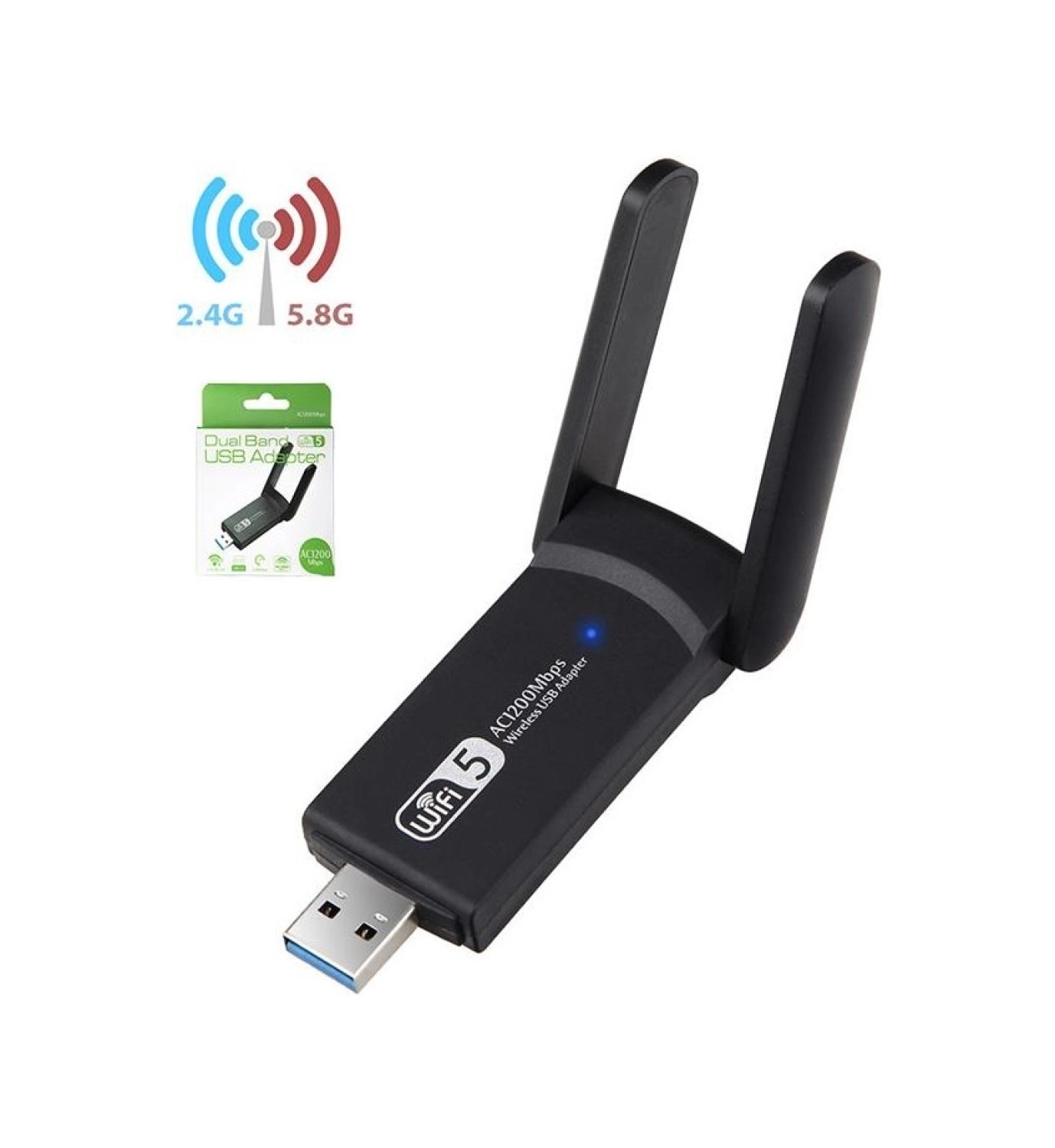Primex Plus Px-Ac1200 Realtek Rtl 8812Bu Ac1200 Usb3.0 1200Mbps Wifi Adaptör, 2.5G 5G 5.8G Wireless Adaptör, Usb Wifi Alıcı - Görsel 5
