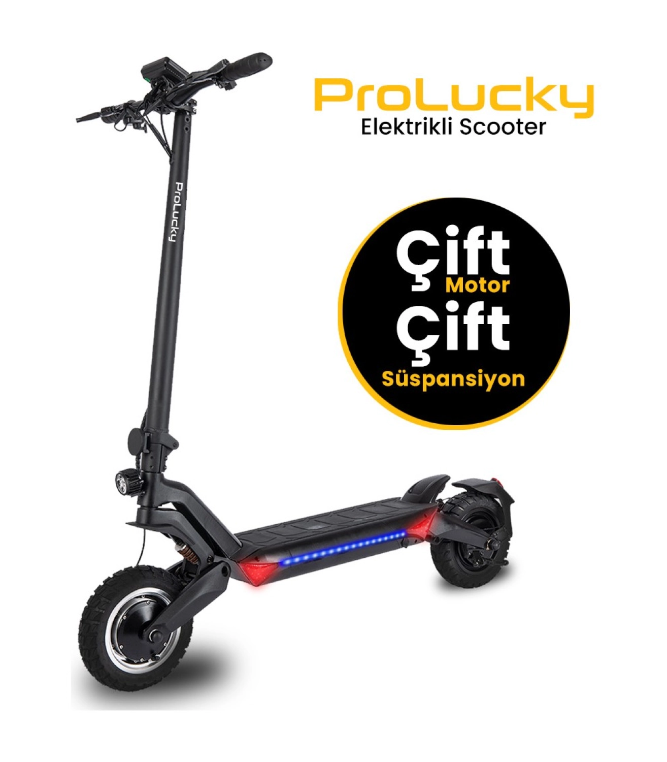 Pro Lucky Off Road Çift Motorlu Ve Çift Süspansiyonlu Elektrikli Scooter ürün görseli