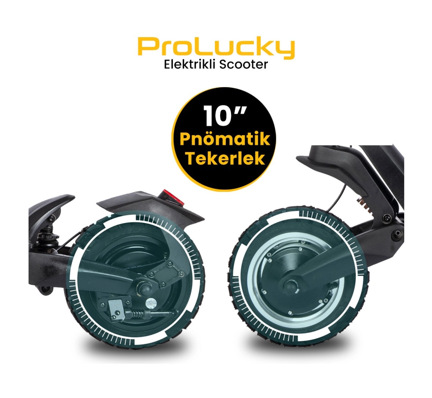 Pro Lucky Off Road Çift Motorlu Ve Çift Süspansiyonlu Elektrikli Scooter - Görsel 2