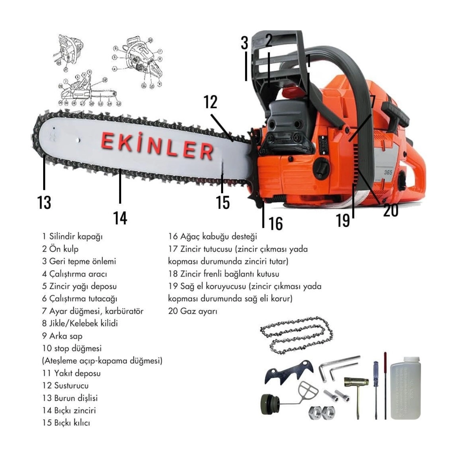 Prohummer Benzinli Ağaç Motor Testere - Görsel 2