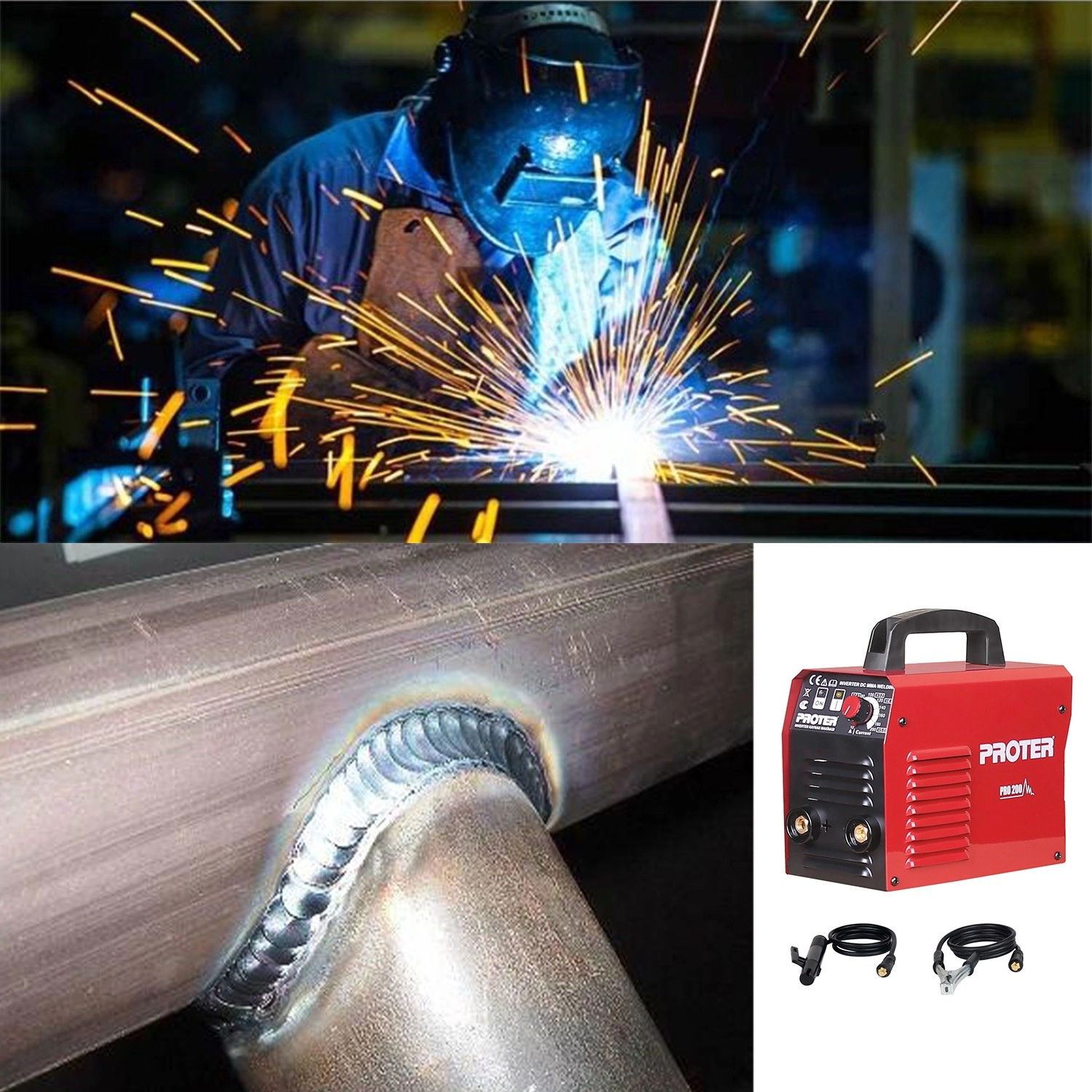 Proter inverter Kaynak Makinası Pro200 Demir Metal Birleştirme Kaynak Makina 200 A 6.5 Kw Elektrot - Görsel 2