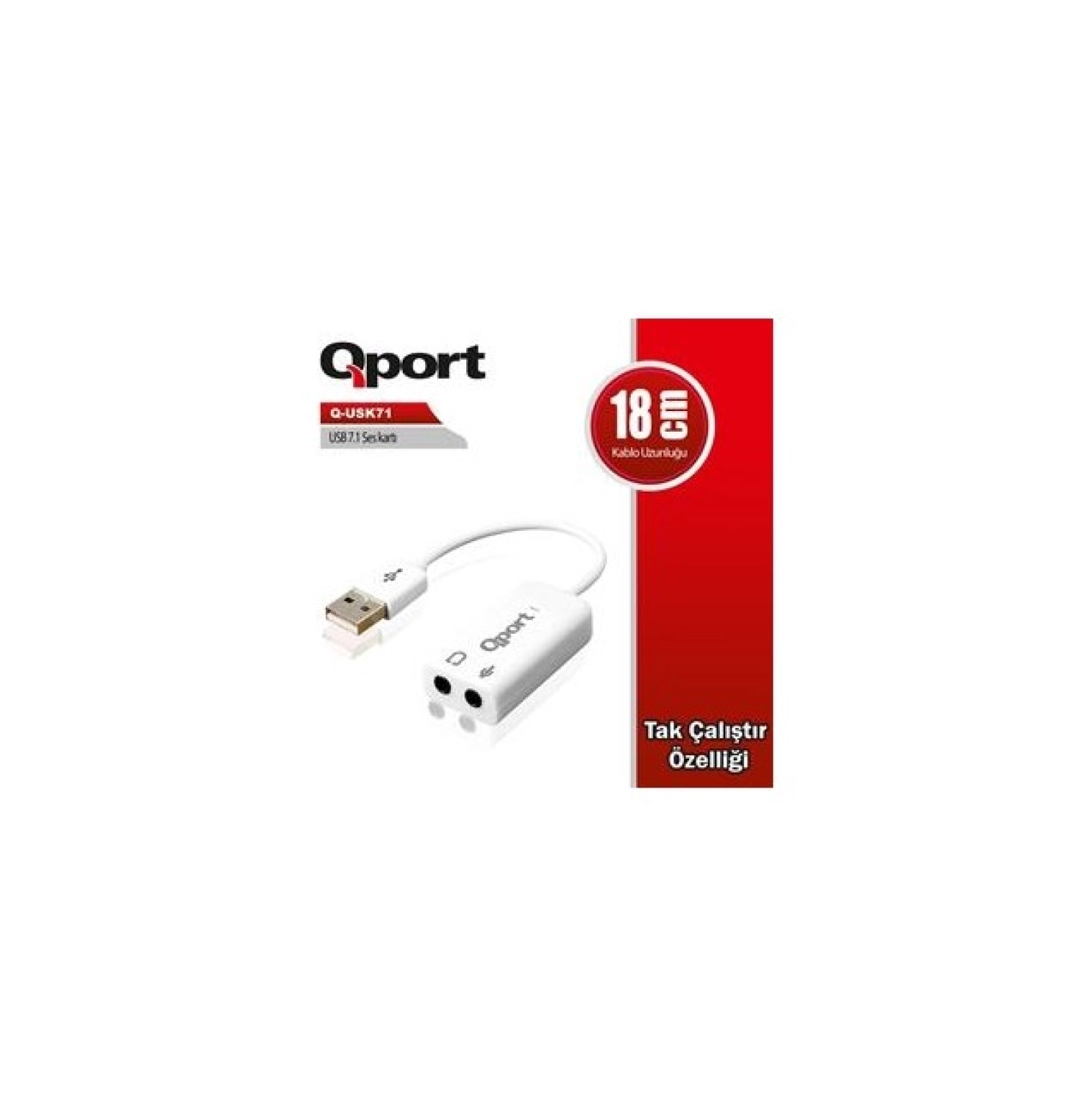 Qport Usb To 7.1 Ses Kartı (Q-Usk71) ürün görseli