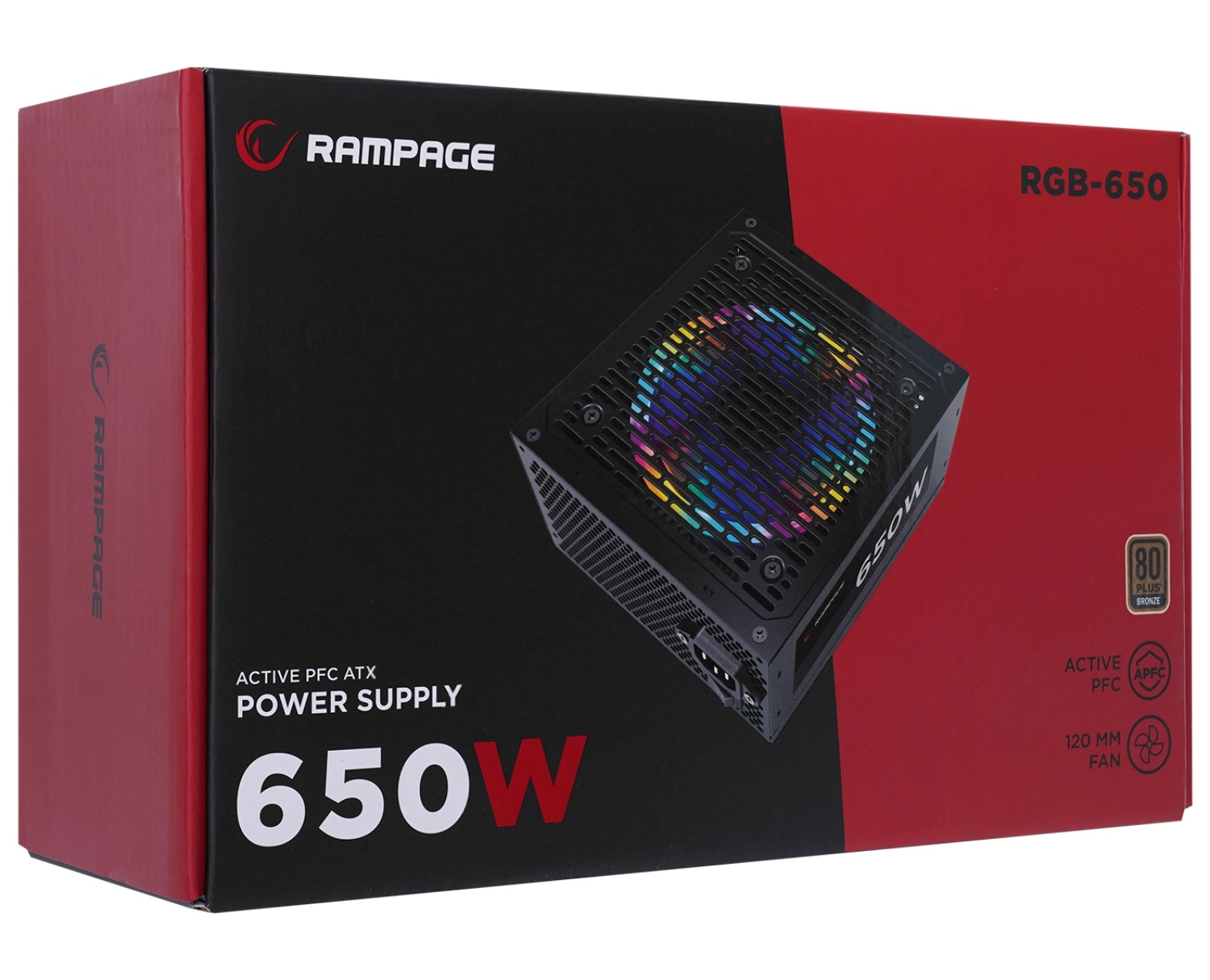 Rampage Rgb-650 650W 80 Plus Bronze Aktif Pfc 12Cm Rgb Fanlı Power Supply - Görsel 5
