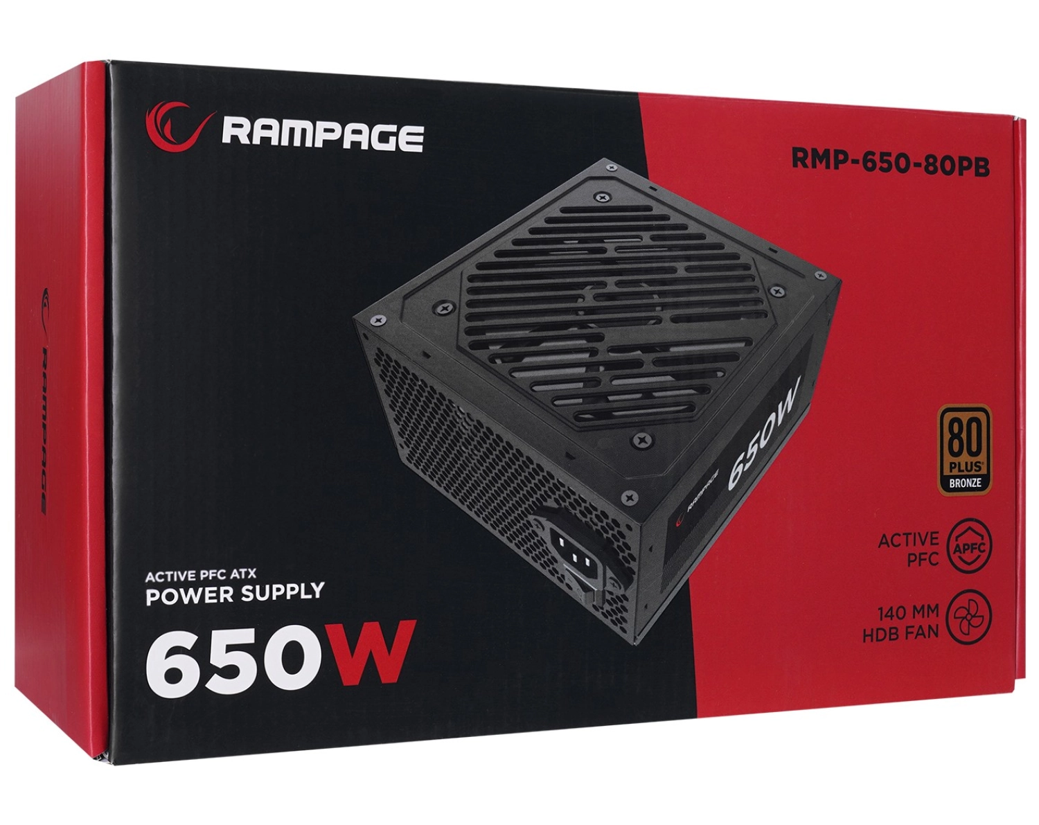 Rampage Rmp-650-80Pb 650W 14Cm Siyah Fan 80 Plus Bronze Aktif Pfc Power Supply - Görsel 5