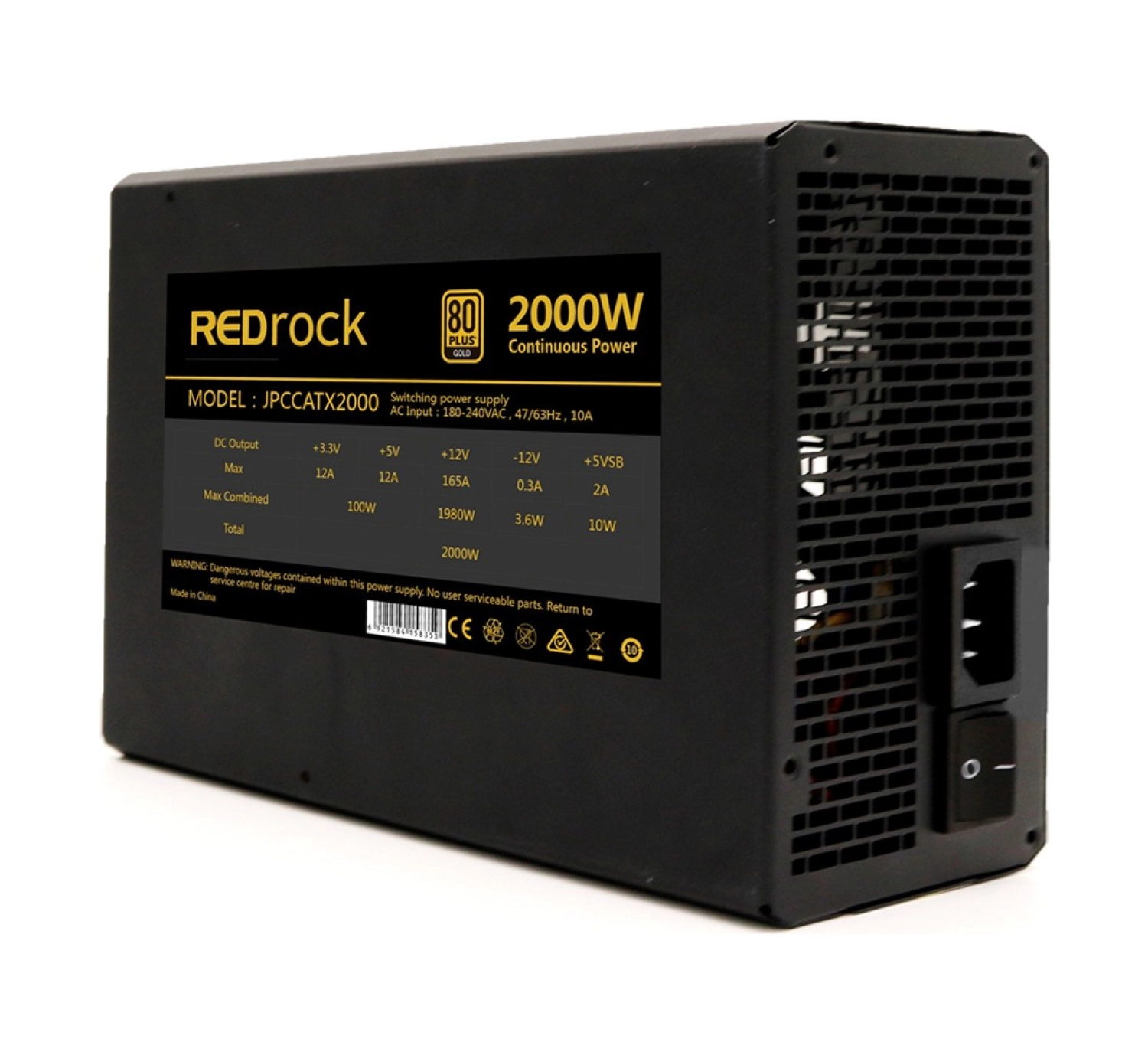 Redrock 2000 Watt Mining Power Supply -(Yeni̇ Sessi̇z Model)-80 Gold - Psu - Görsel 2