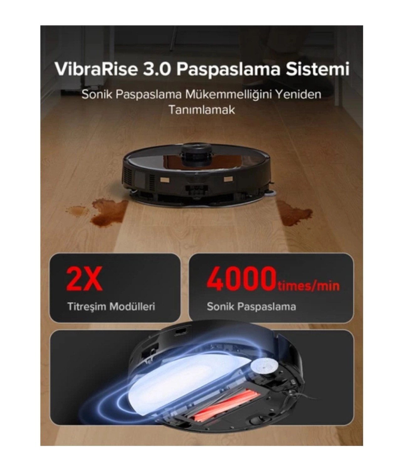 Roborock Lazer (Lıdar + Slam) Haritalandırma Teknolojisi Ultra Akıllı Robot Süpürge Beyaz - Görsel 8