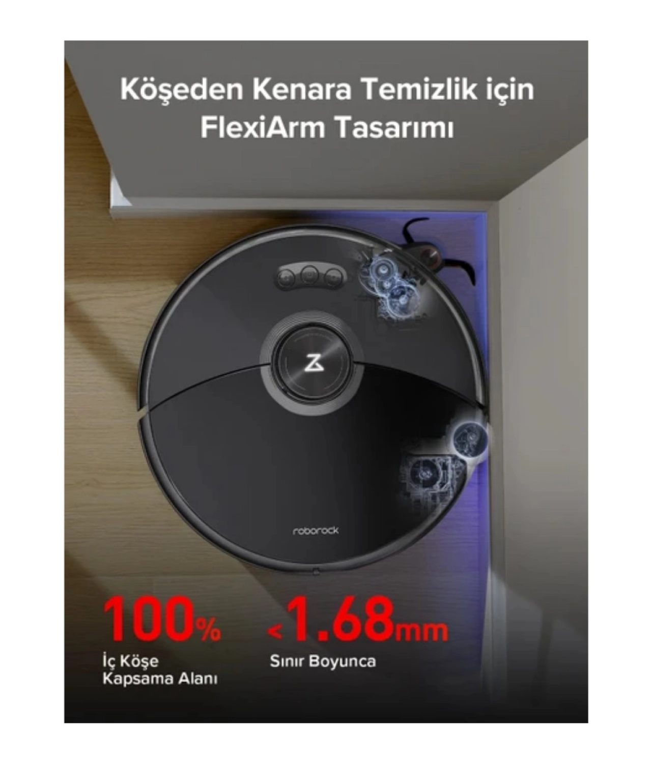 Roborock Lazer (Lıdar + Slam) Haritalandırma Teknolojisi Ultra Akıllı Robot Süpürge Beyaz - Görsel 2