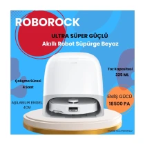 Roborock Ultra Emiş Gücüyle Lüx Akıllı Robot Süpürge Beyaz