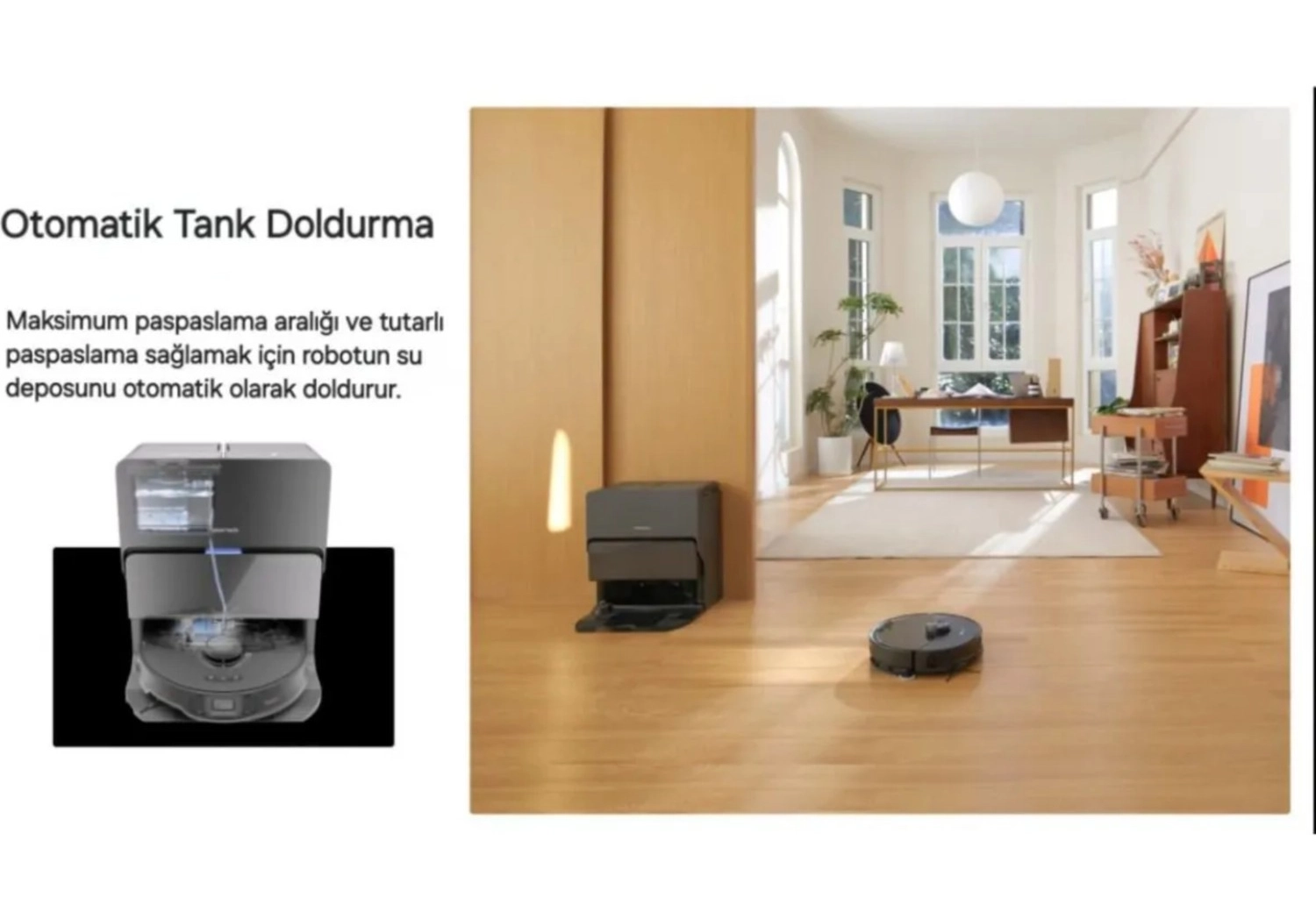 Roborock Ultra Premium Lüks Silme Fonksiyonlu Ve Kaldırılabilir Paspaslı Robot Süpürge, 10.000Pa - Görsel 3