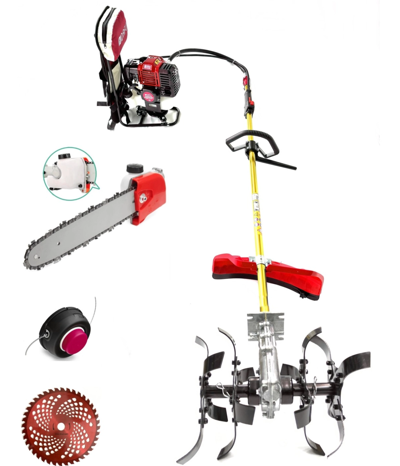 Royal Dafu Turbo Motorlu Sırt Tırpan Çapalama Makinesi Dal Budama Aparatlı ürün görseli