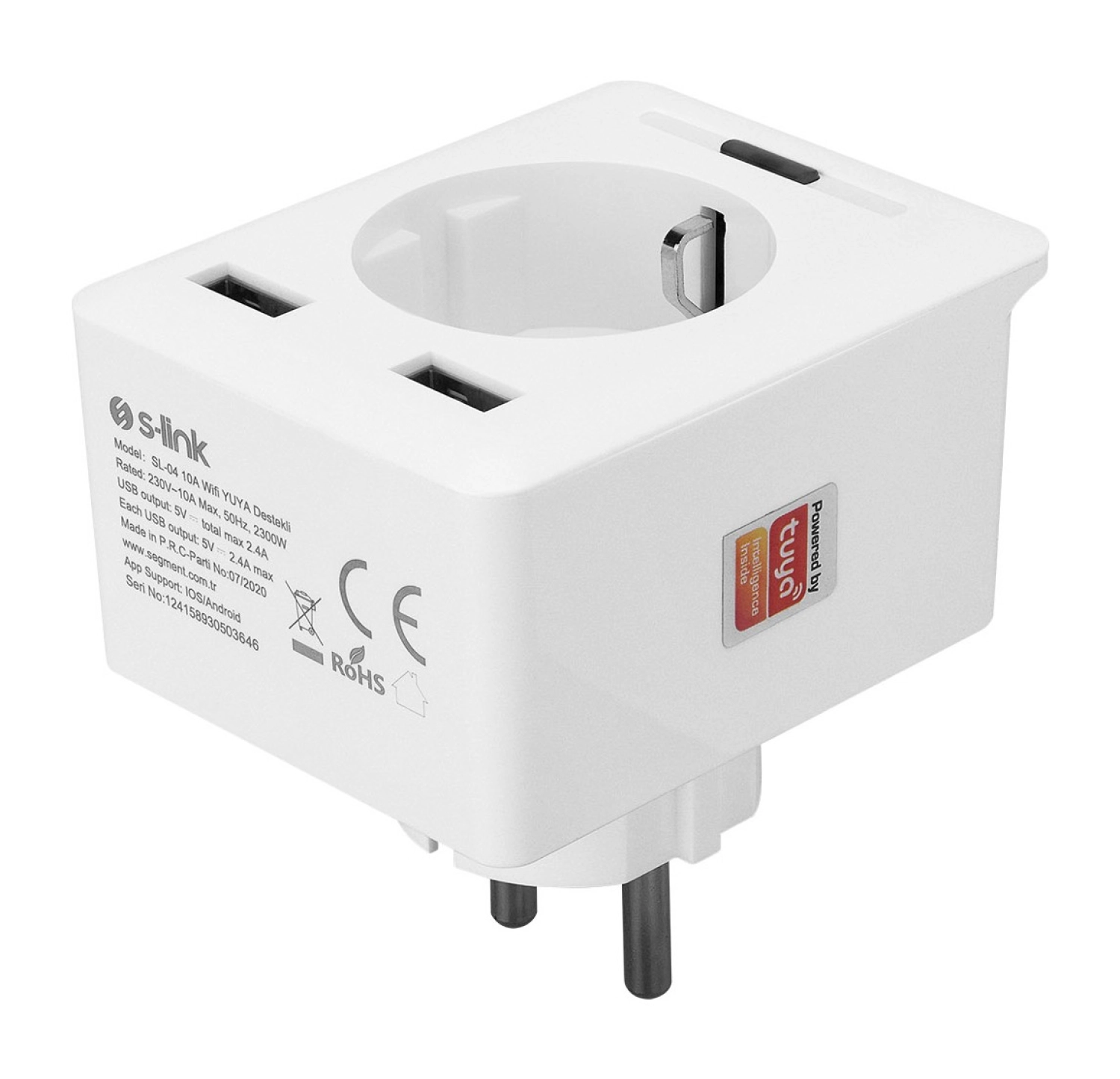 S-Link Swapp Sl-04 10A Akım Korumalı Akıllı Priz 2 Usb 2.4 Ghz Wifi Tuya Destekli - Görsel 13