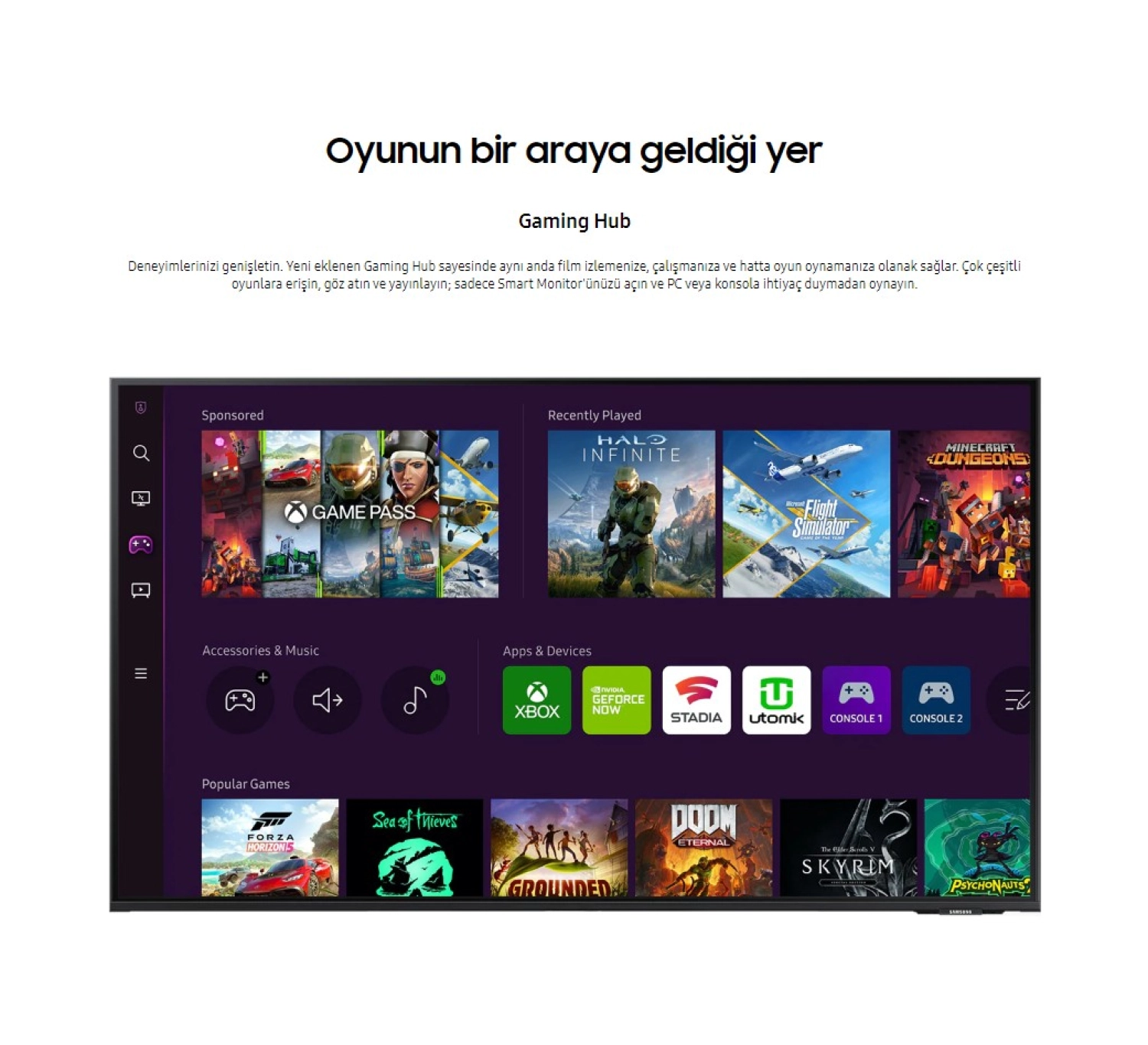 Samsung 4K Ultra Hd Hdr10 Monitör 109 Ekran 43" Wi-Fi Bağlantı Smart Slim Monitör- Tv - Görsel 2