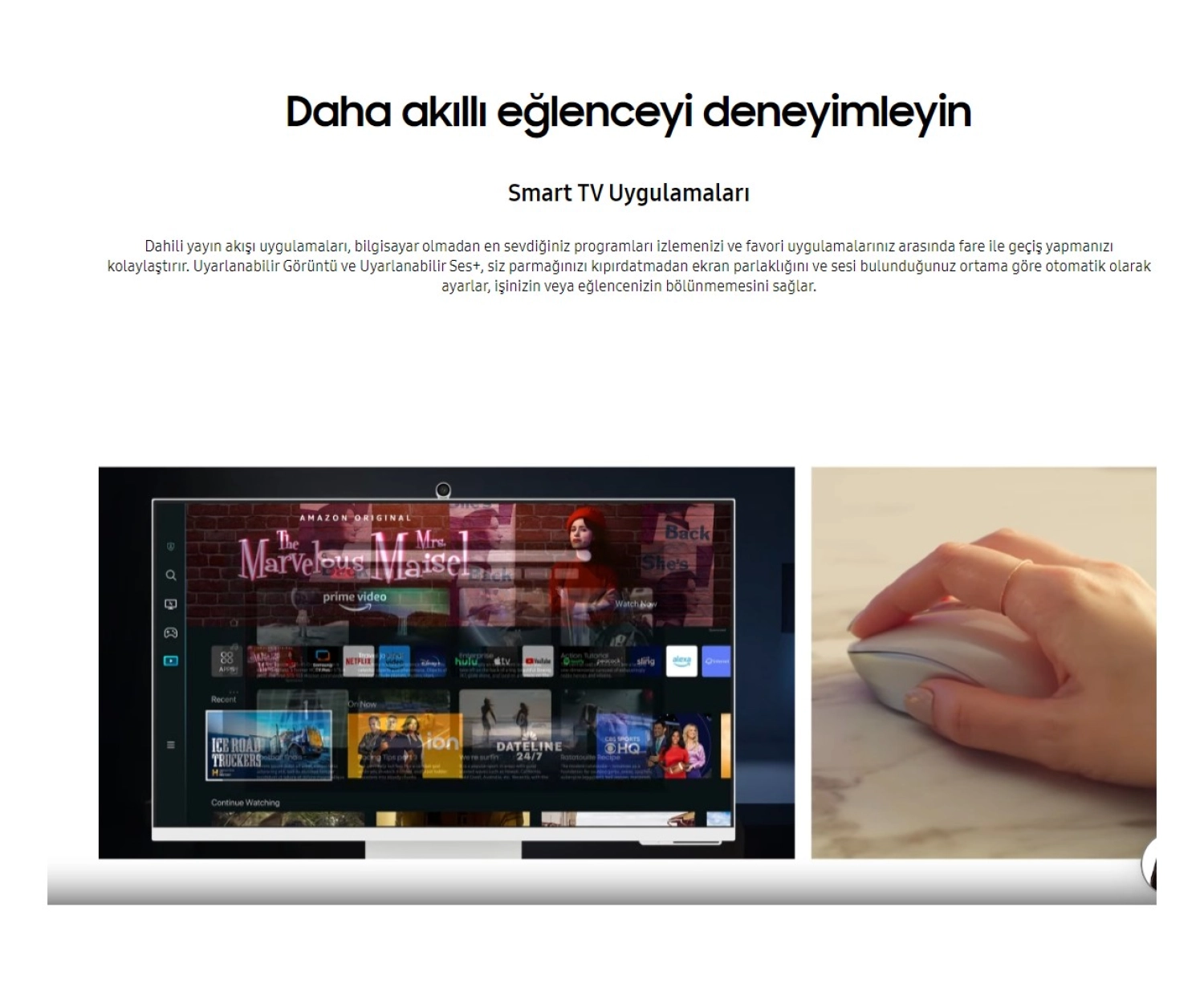 Samsung Akıllı-Smart Monitör Tv M8-32 Inç 4K 80 Ekran- Kamera , Silim Tasarım Type-C, Bluetooth Ve Wi-Fi Bağlantı Premium Monitör-Tv - Görsel 11