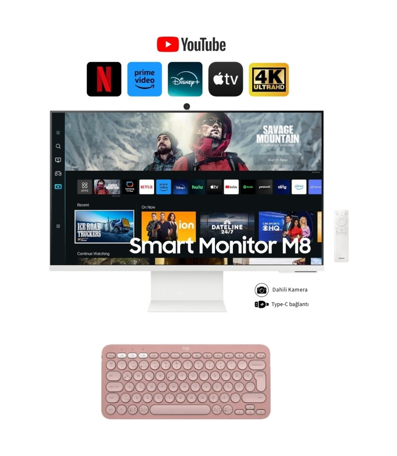Samsung Akıllı-Smart Monitör Tv M8-32 Inç 4K 80 Ekran- Kamera , Silim Tasarım Type-C, Bluetooth Ve Wi-Fi Bağlantı Premium Monitör-Tv ürün görseli