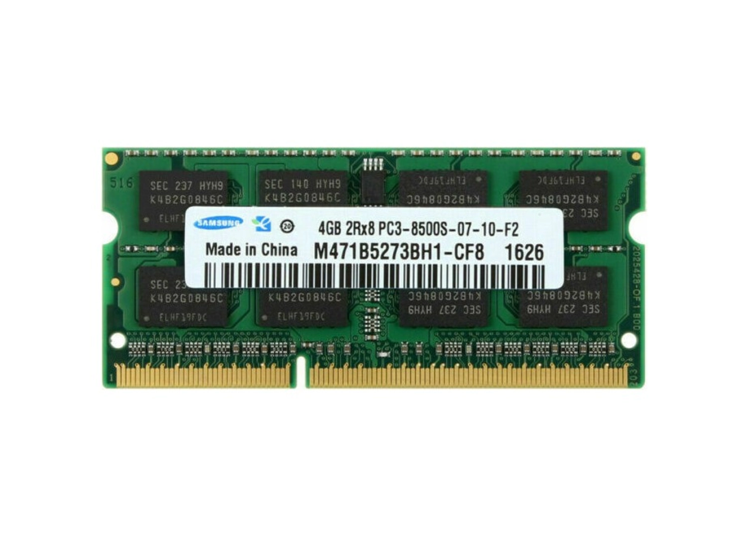 Samsung M471B5273Bh1-Cf8 4Gb 2Rx8 Pc3-8500S-07-10-F2 1066Mhz Ddr3 Notebook Ram ürün görseli