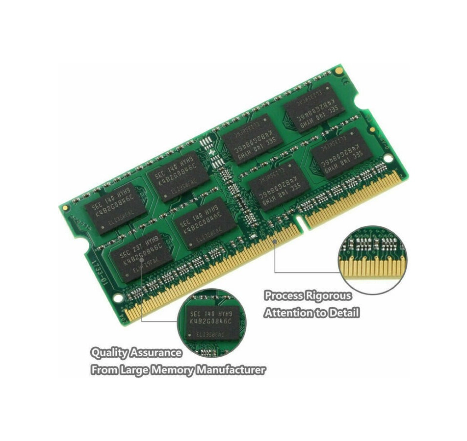 Samsung M471B5273Bh1-Cf8 4Gb 2Rx8 Pc3-8500S-07-10-F2 1066Mhz Ddr3 Notebook Ram - Görsel 5