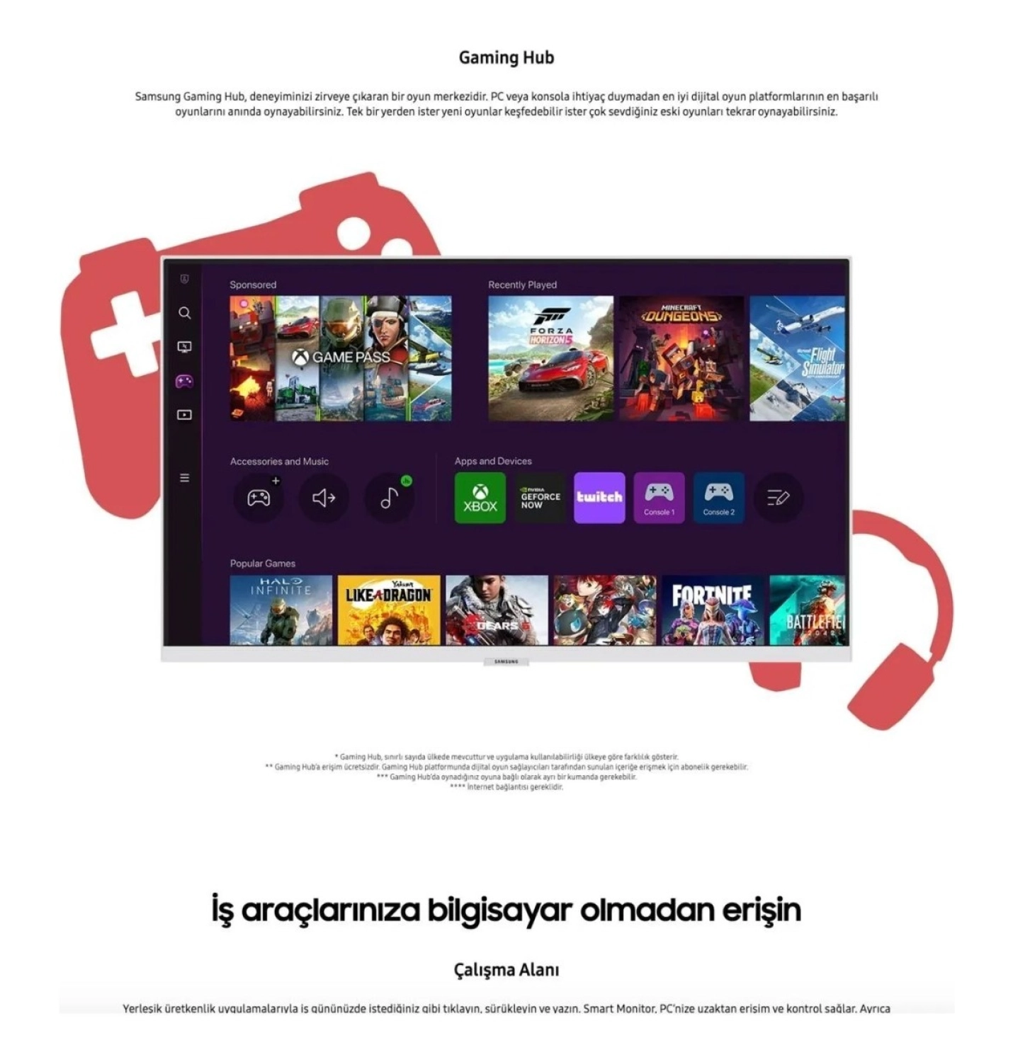 Samsung M5 27" Wi-Fi Bağlantı Akıllı Tv-Monitör 4Ms 60Hz 1920 X 1080 Fullhd Smart Slim Monitör Tv Siyah - Görsel 5
