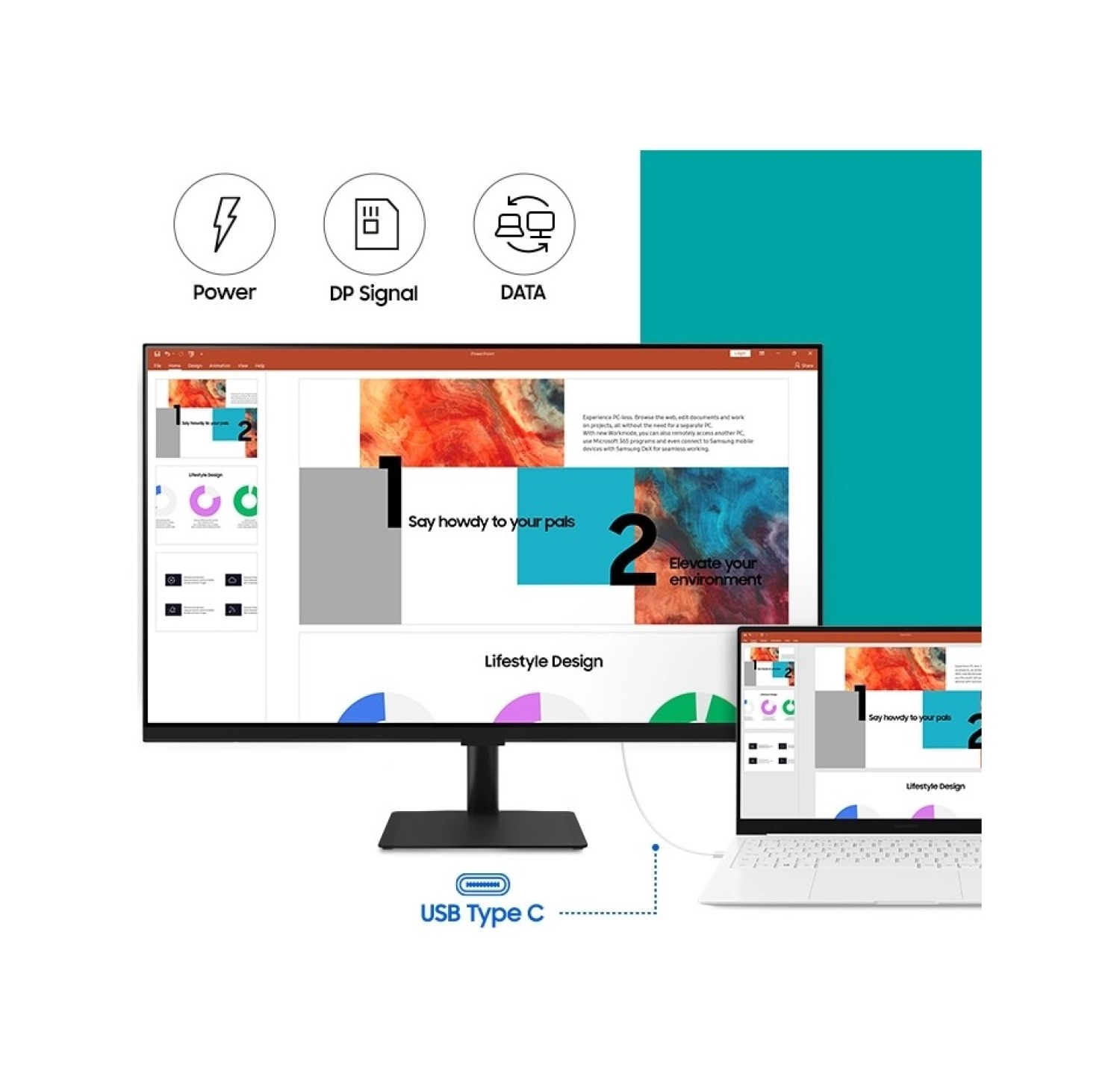 Samsung M7 43'' Wifi Bağlantı 4K Ultra Hd Hdr10 60Hz 4Ms (Hdmı Type-C) Slim Akıllı Monitör Tv - Görsel 2